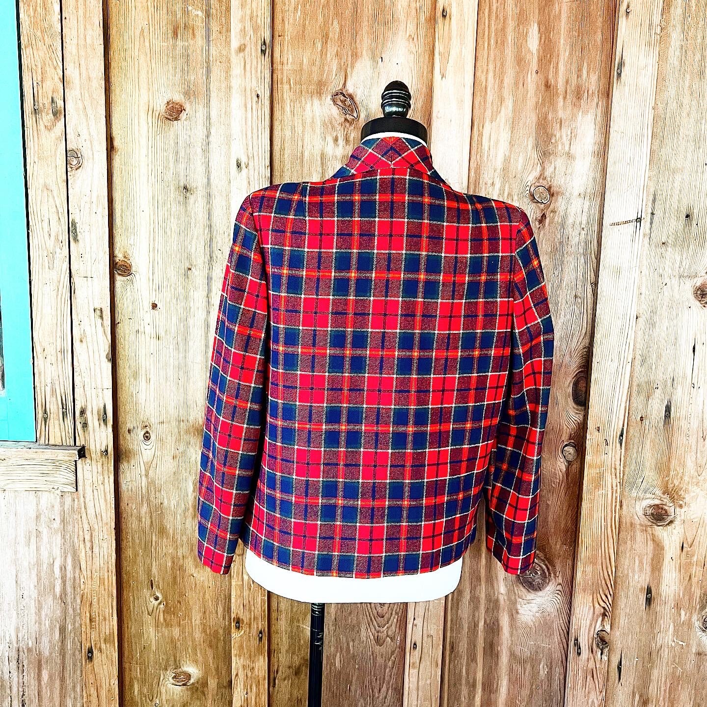 RARE PENDLETON SET 60’s 60s Vintage Red Plaid Wool 49er Jacket Pleated Skirt M L