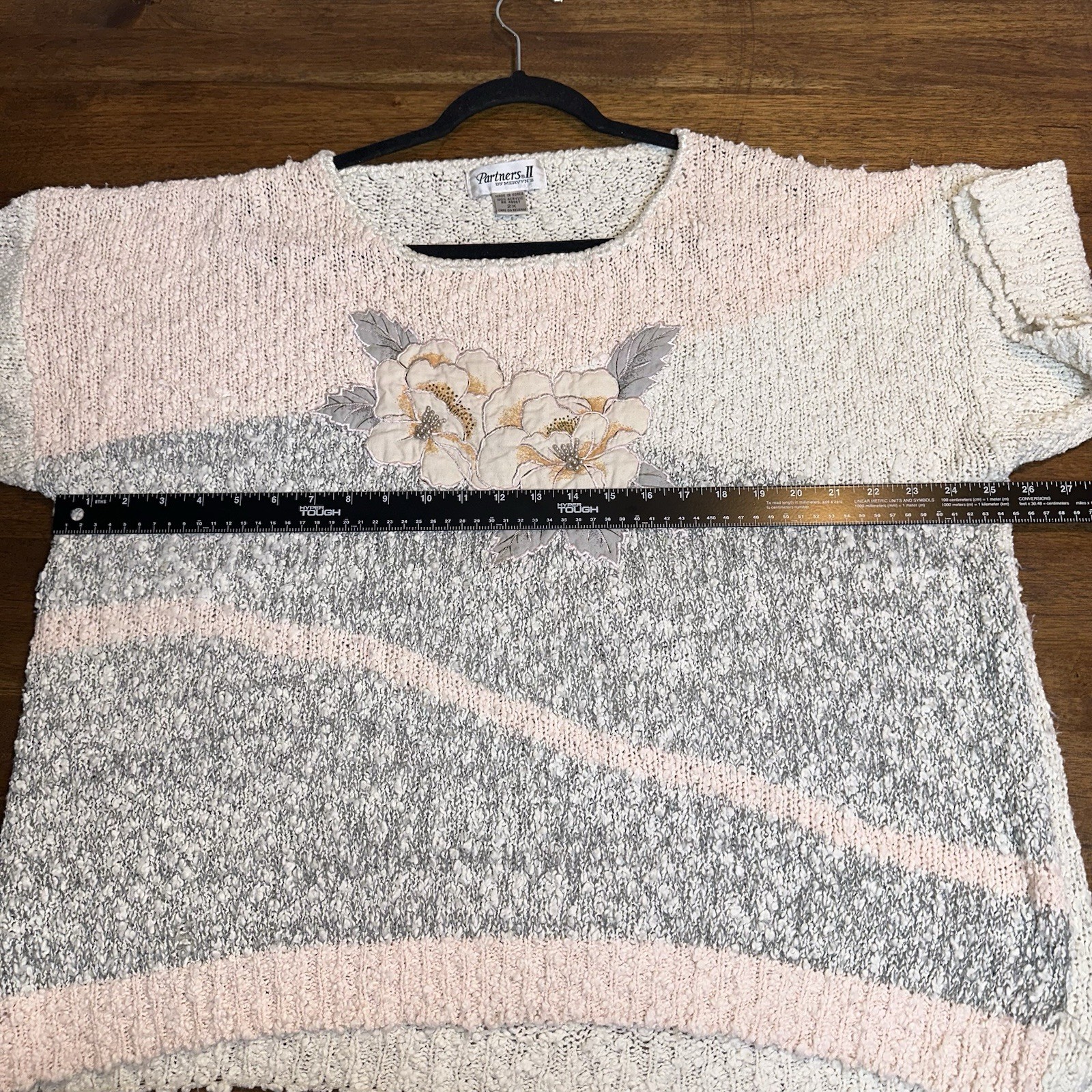 VTG Partners by Mervyn’s Floral Knit Cottagcore Boucle Sweater Plus Size 2X
