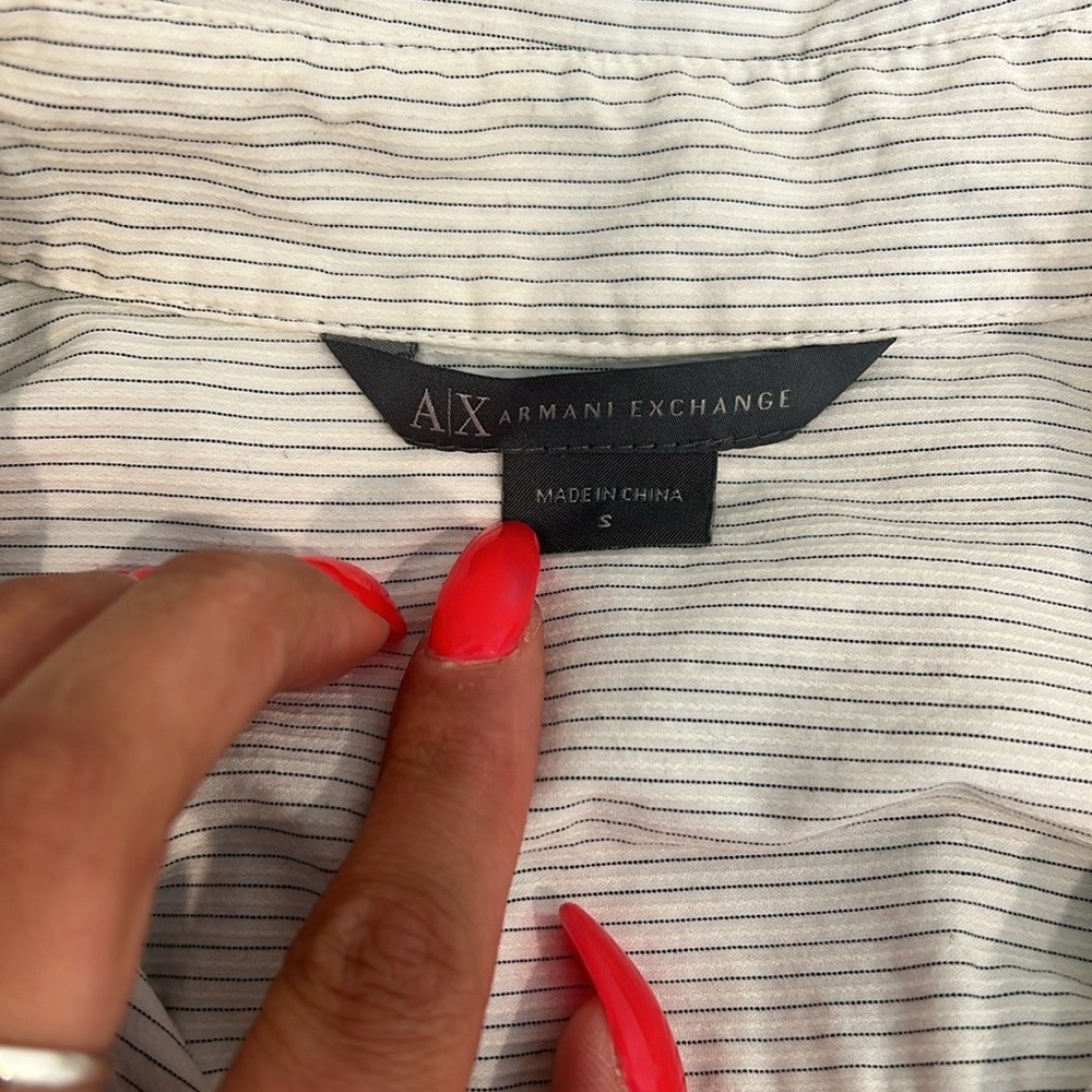 🔥Armani Exchange White and Black Striped Shirt🔥