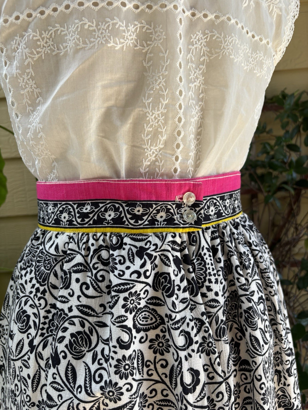 Vintage 70s Alex Coleman Bohemian High Waisted Psychedelic Maxi Skirt S