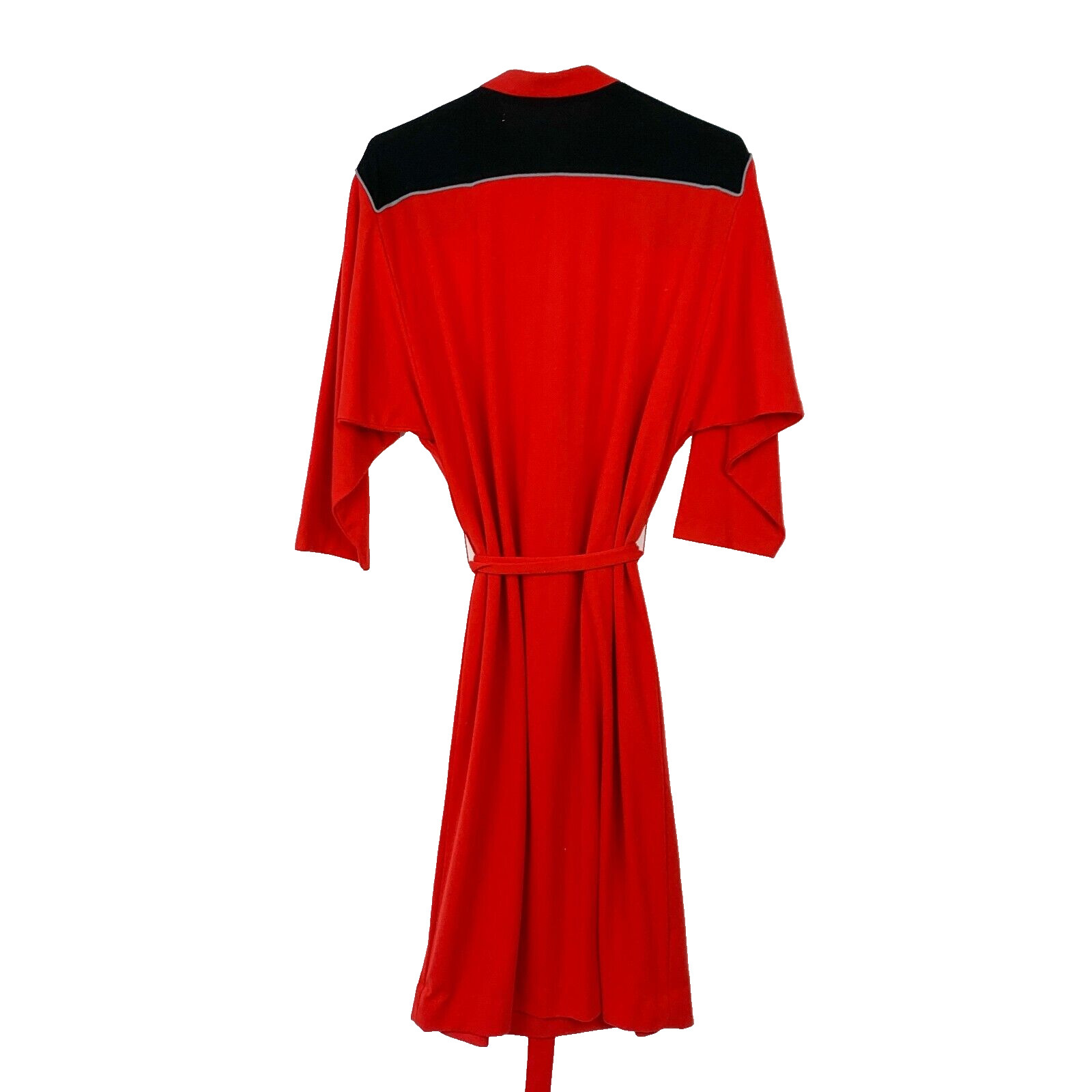 Vintage 70s Toni Todd Red Black Jersey Mod Go Go Shirt Dress Bust 26″