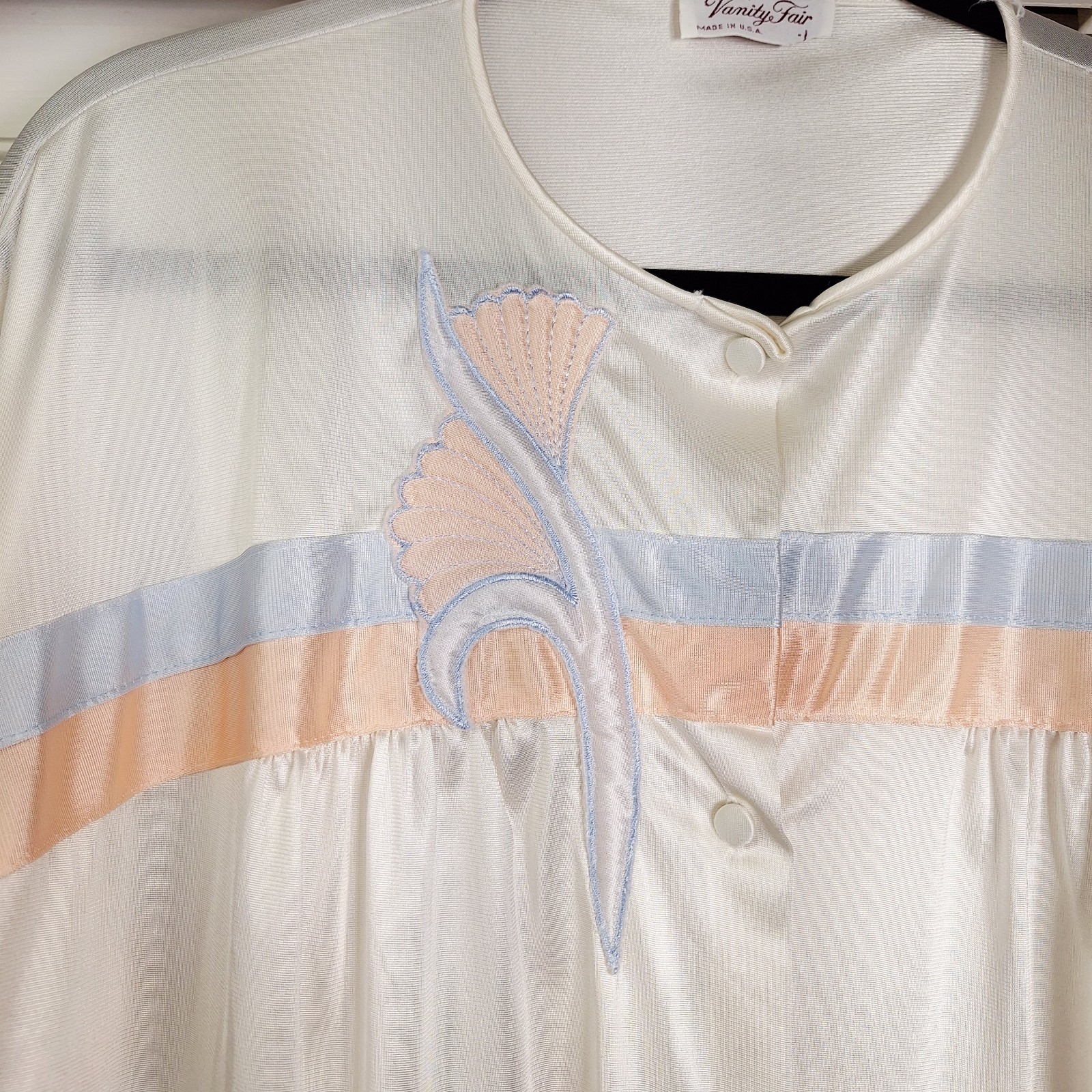 Vintage 70s Vanity Fair Button Up Top Sz L Cottagecore Soft Girl Coquette Pastel