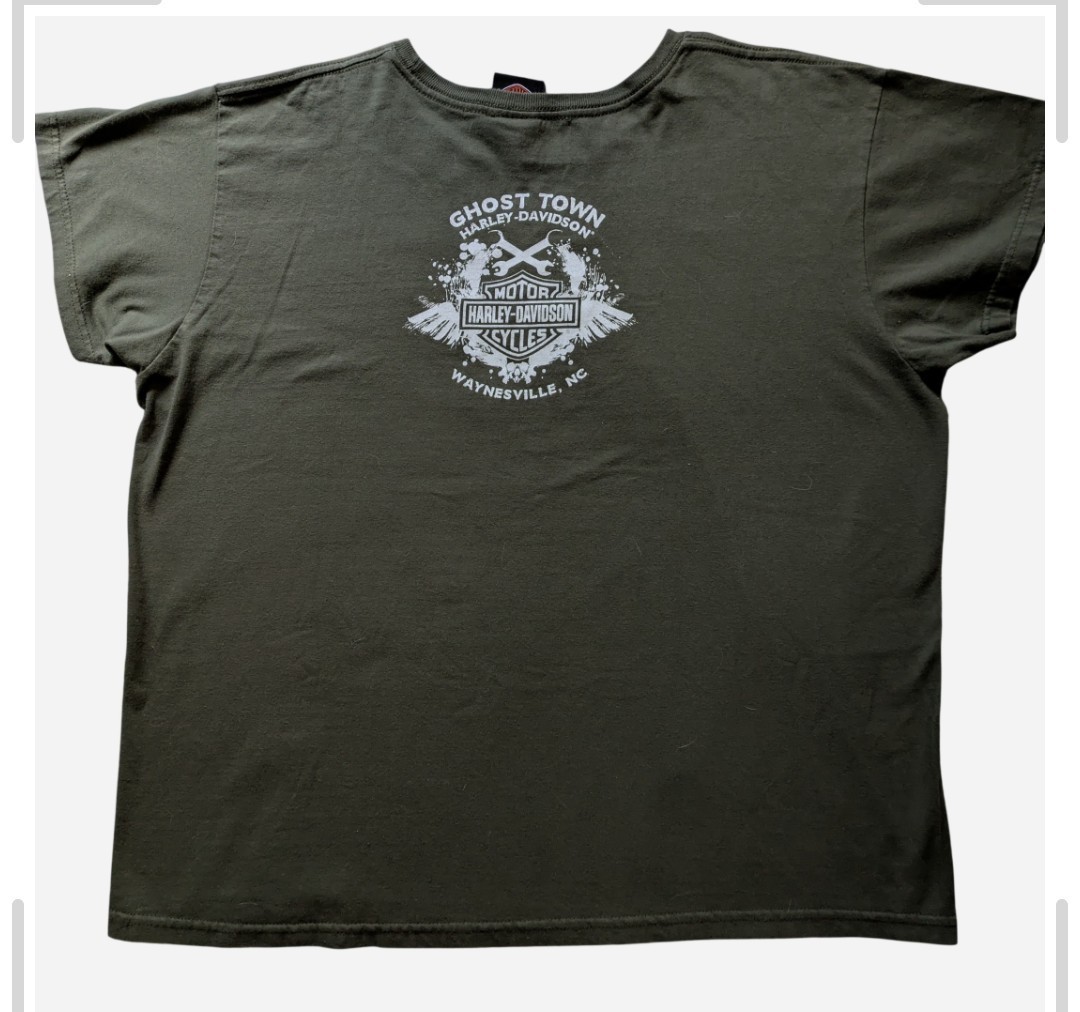 Women’s Vintage Harley Davidson T-Shirt with Glitter Lettering Size XL