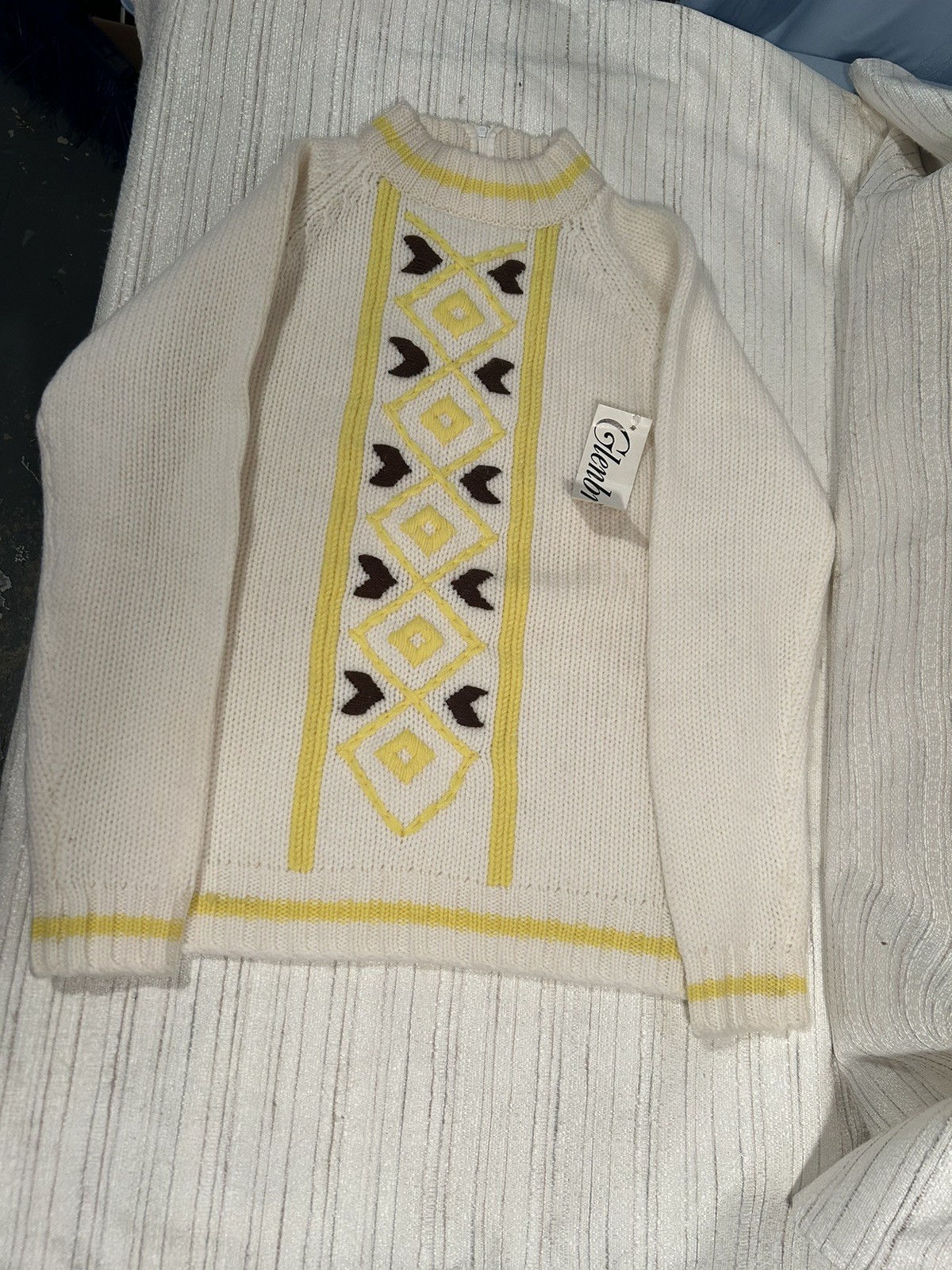 Vintage Glenbrooke 100% Wool Sweater~Penneys~Sz 38 Hong Kong~New With Tags