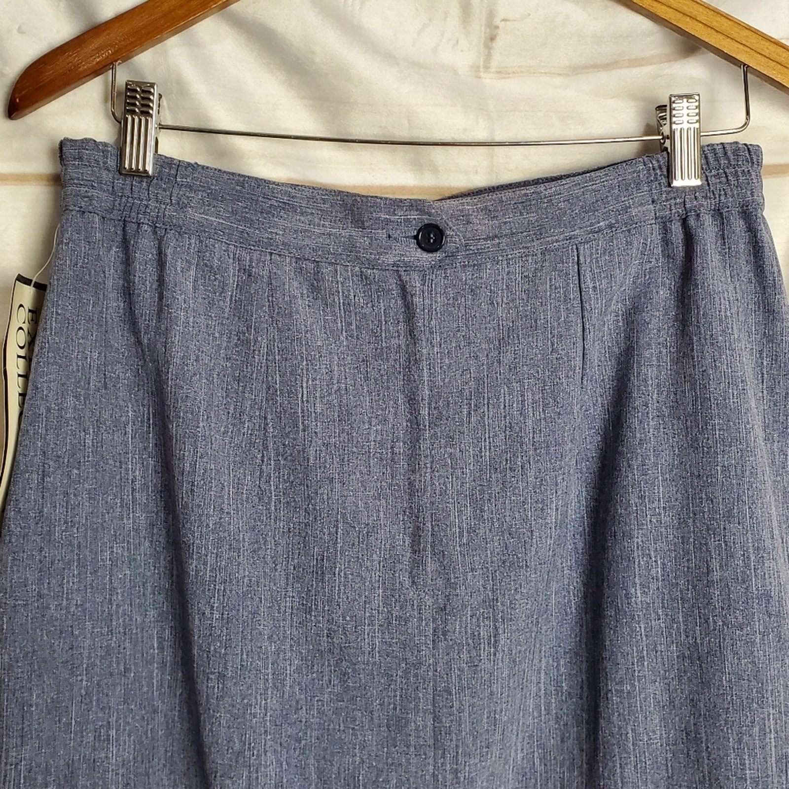 Vintage 90s Pencil Skirt Womens Size 14 Executive Collection Blue Career