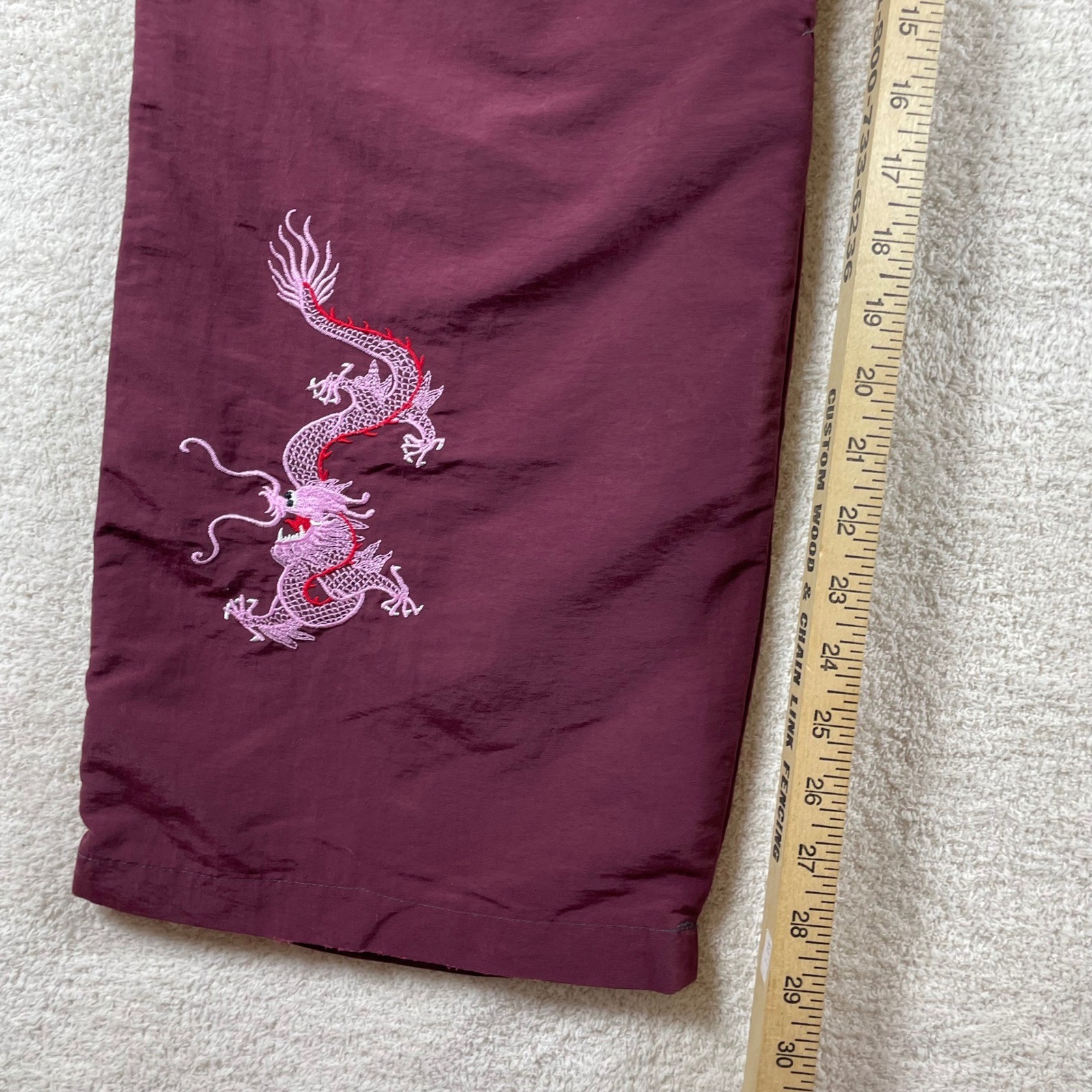 vintage Y2K utility pants dragon button up wide leg tag rag NS 90s raver