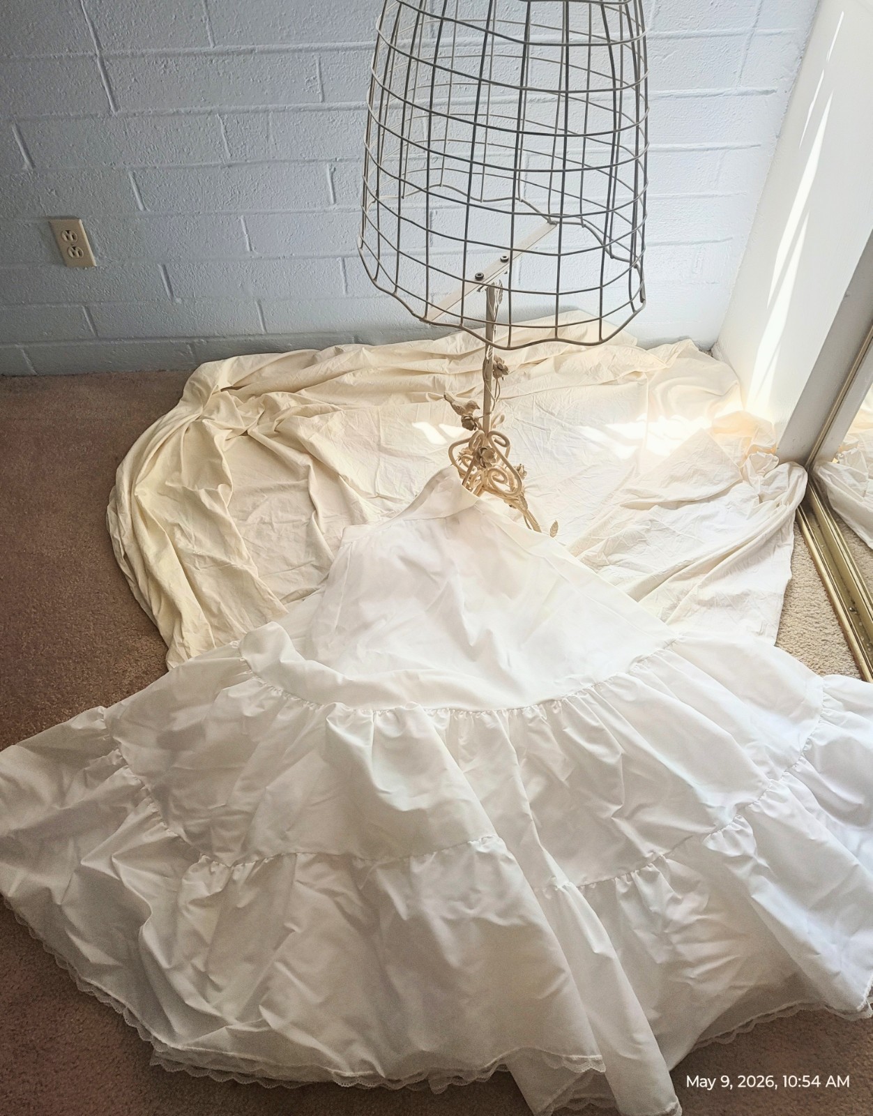 Bridal Petticoat – Love II – 70s 80s Full Length Tulle Tiered 42″ Crinoline-Sz 9