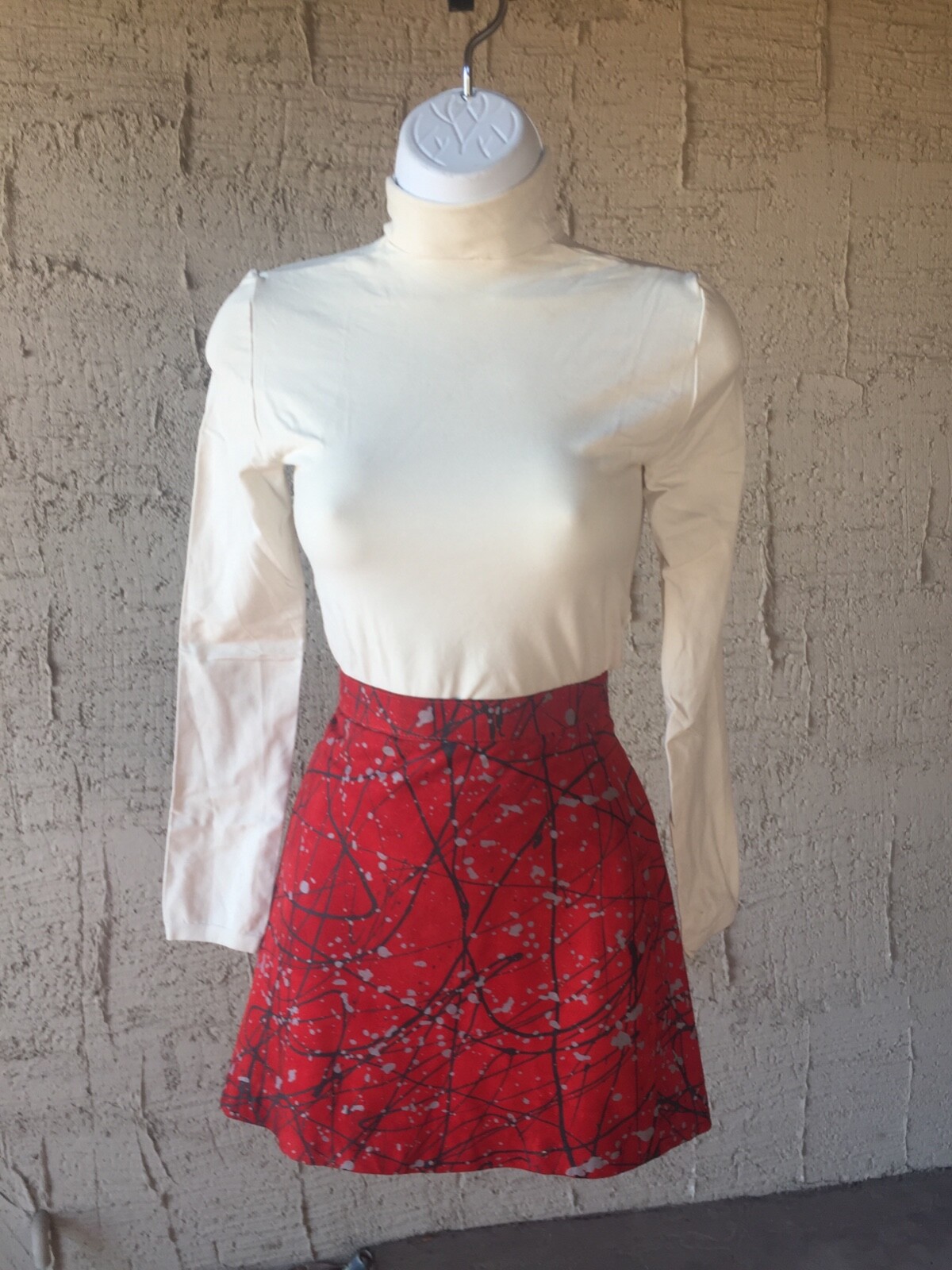VAKKO 3pc. Lipstick Red Suede Coat w 2 Matching Skirts Ensemble