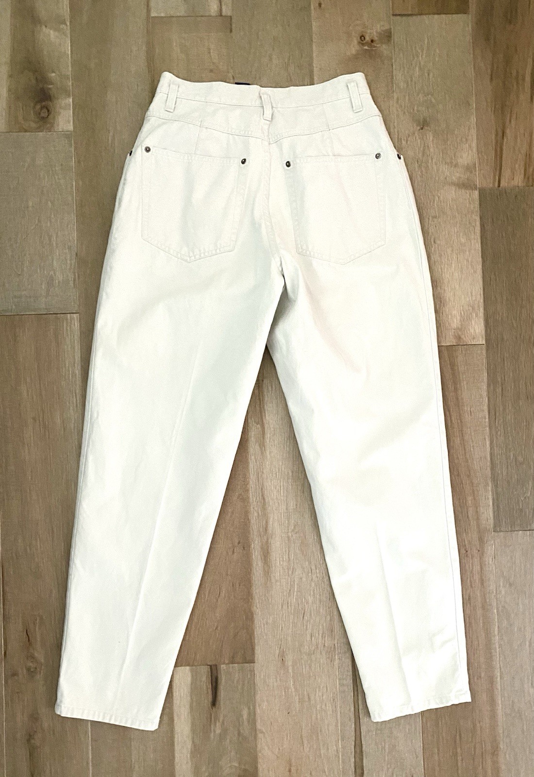 Vintage 90s Gap Chinos Womens 9/10 28×29 Tapered High Waist Mom Off White Cotton
