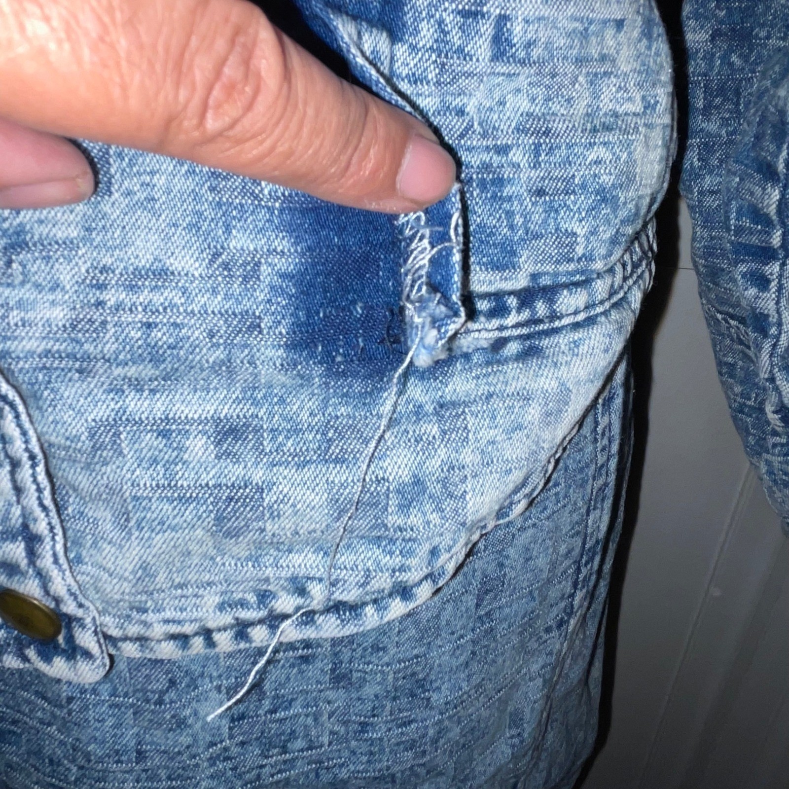 80s Paris Blues Acid Wash Denim 2 pc skirt & jacket Talon 42 Zip Puff Sleeve