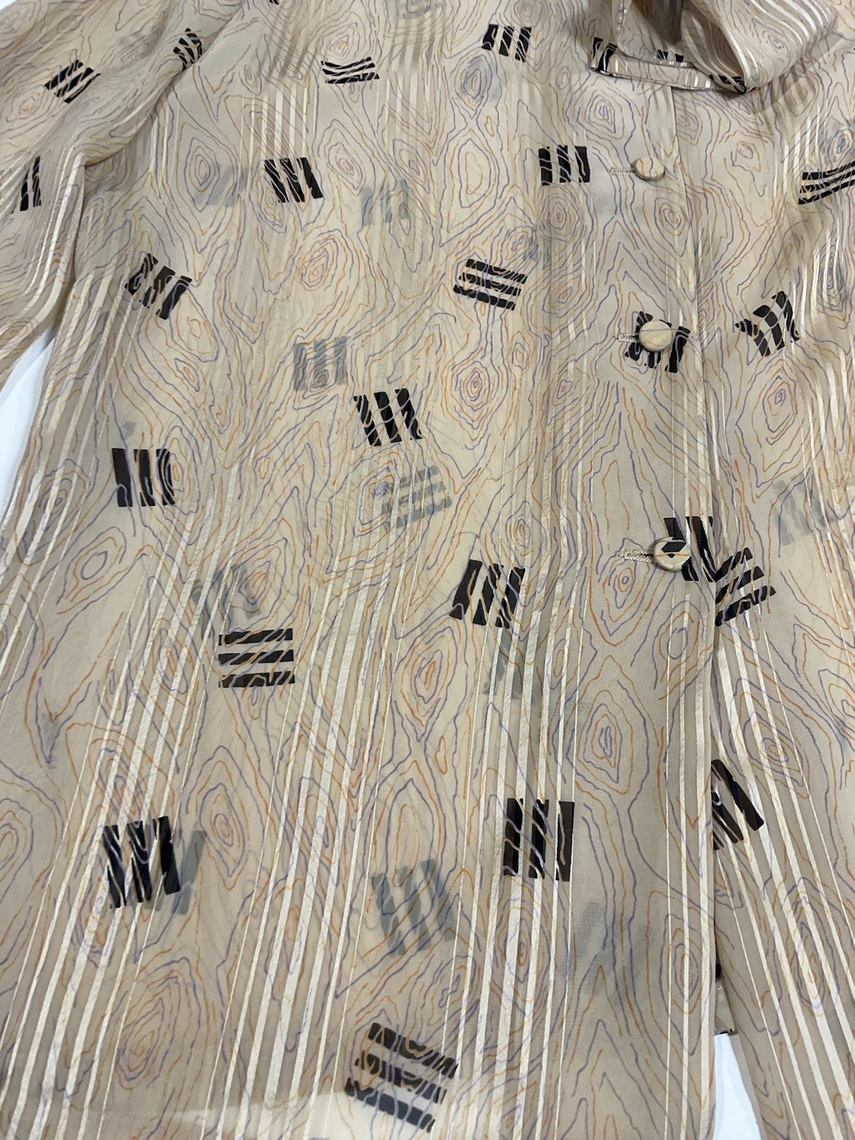 Vintage Posh by Jay Anderson Sheer Button Up Blouse Sz M/L Office Core 70s 80s