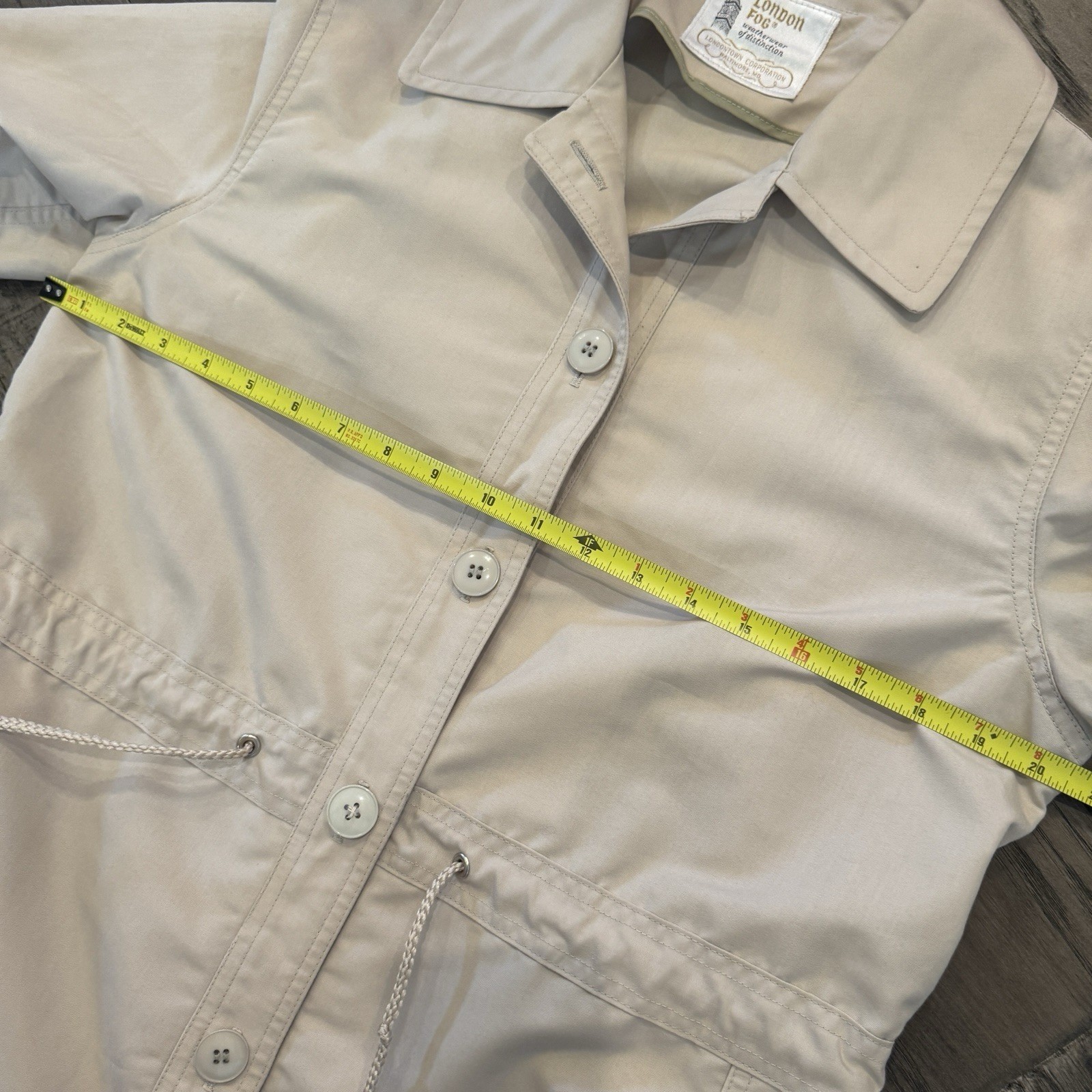 Vintage 70s London Fog Weatherwear Trench coat Jacket 14 Drawstring Lightweight
