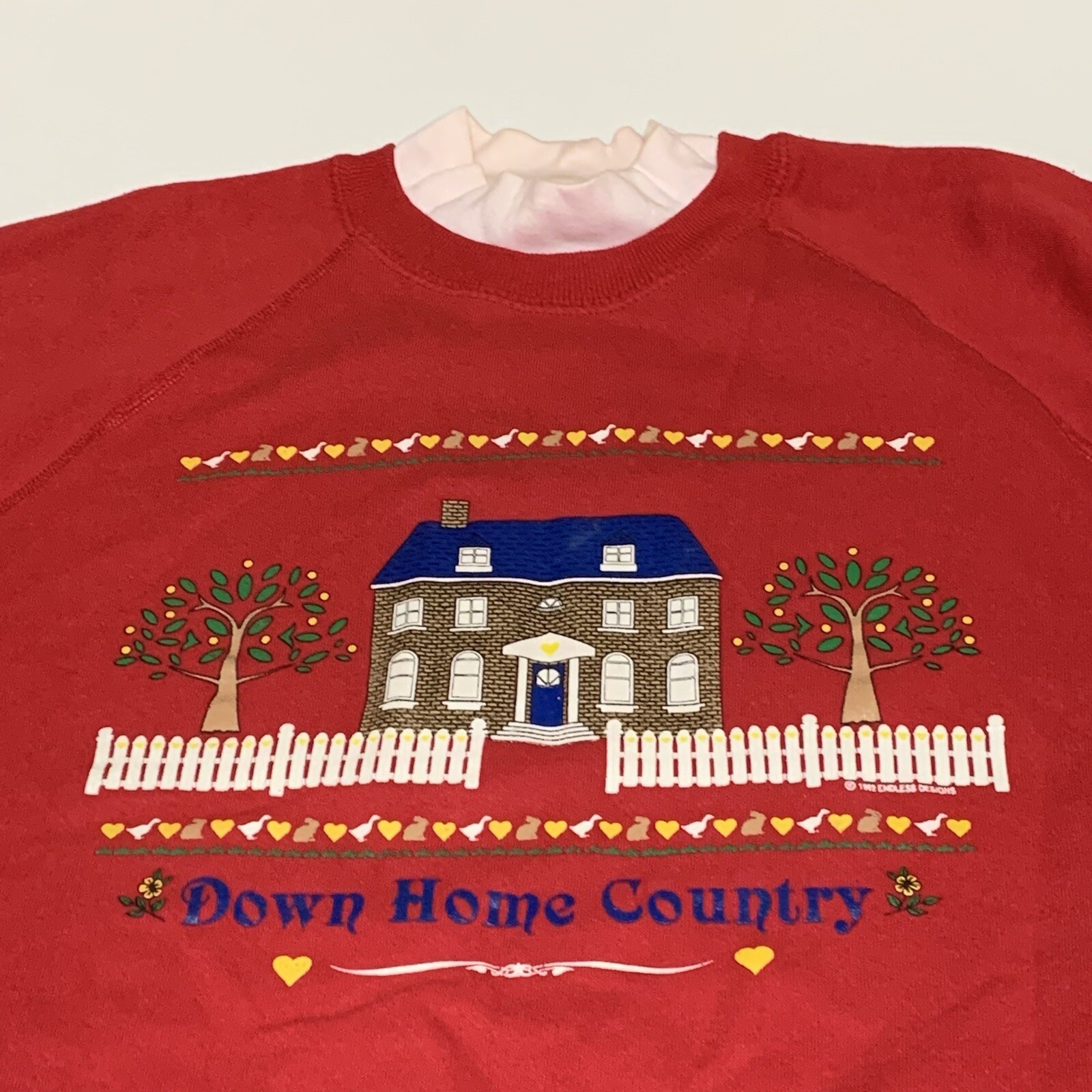 Vintage Cottagecore Sweatshirt Down Home Country Lee Mid weight Women’s 3X 1992
