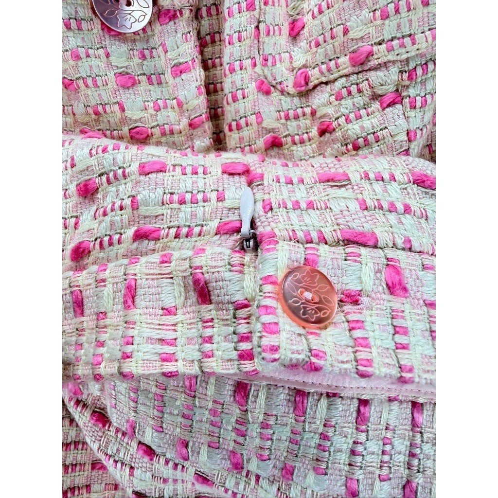 Vintage J.G. Hook Pink Bouclé Tweed Skirt Suit 2 Pc Women’s 16W