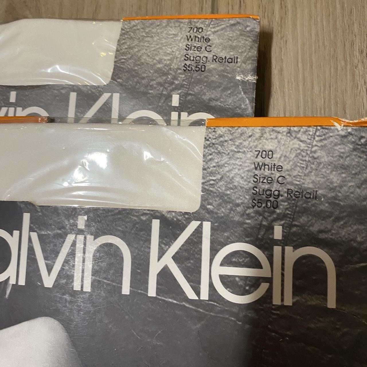 Lot Of 2 VTG 1985 CALVIN KLIEN PANTYHOSE DAYTIME SHEER 700 White SZ C SEALED USA