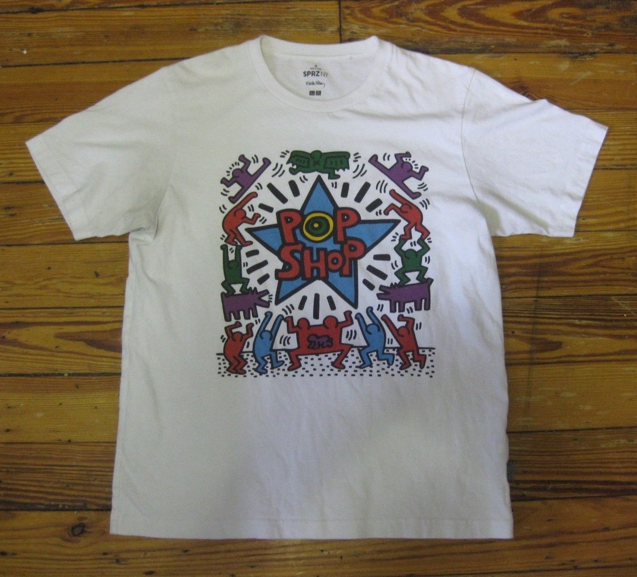 KEITH HARING POP SHOP T-shirt – WHITE Medium M – SPRZ NY ART GRAFF
