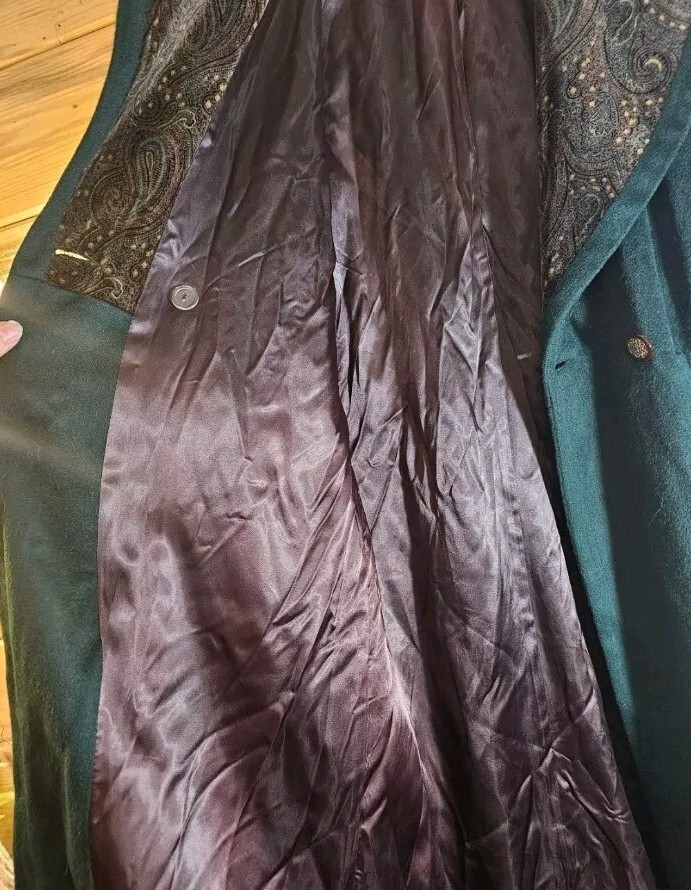 Vintage Donnybrook By FORECASTER emerald green wool blend trench coat