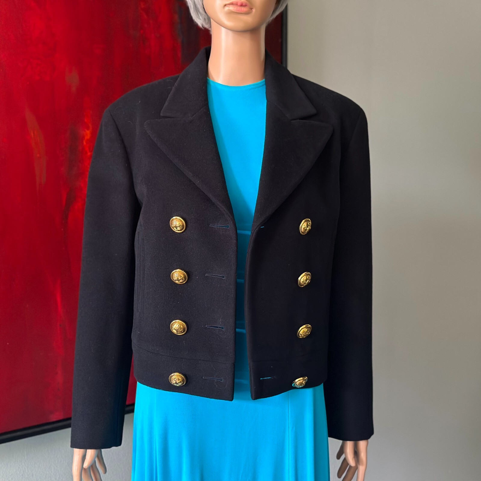 MOSCHINO CHEAP and CHIC blue navy wool & mohair jacket size 42 from F/W 1992/93