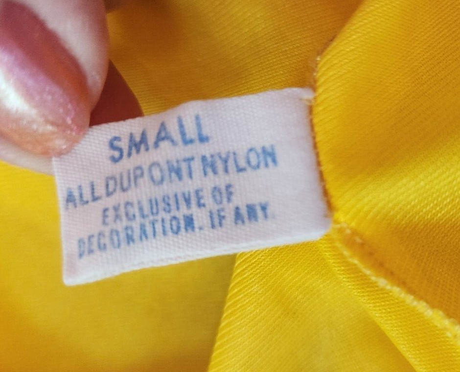 Vtg 60s Rare Van Raalte Mustard Yellow Nylon Babydoll Lace Hem Nightgown