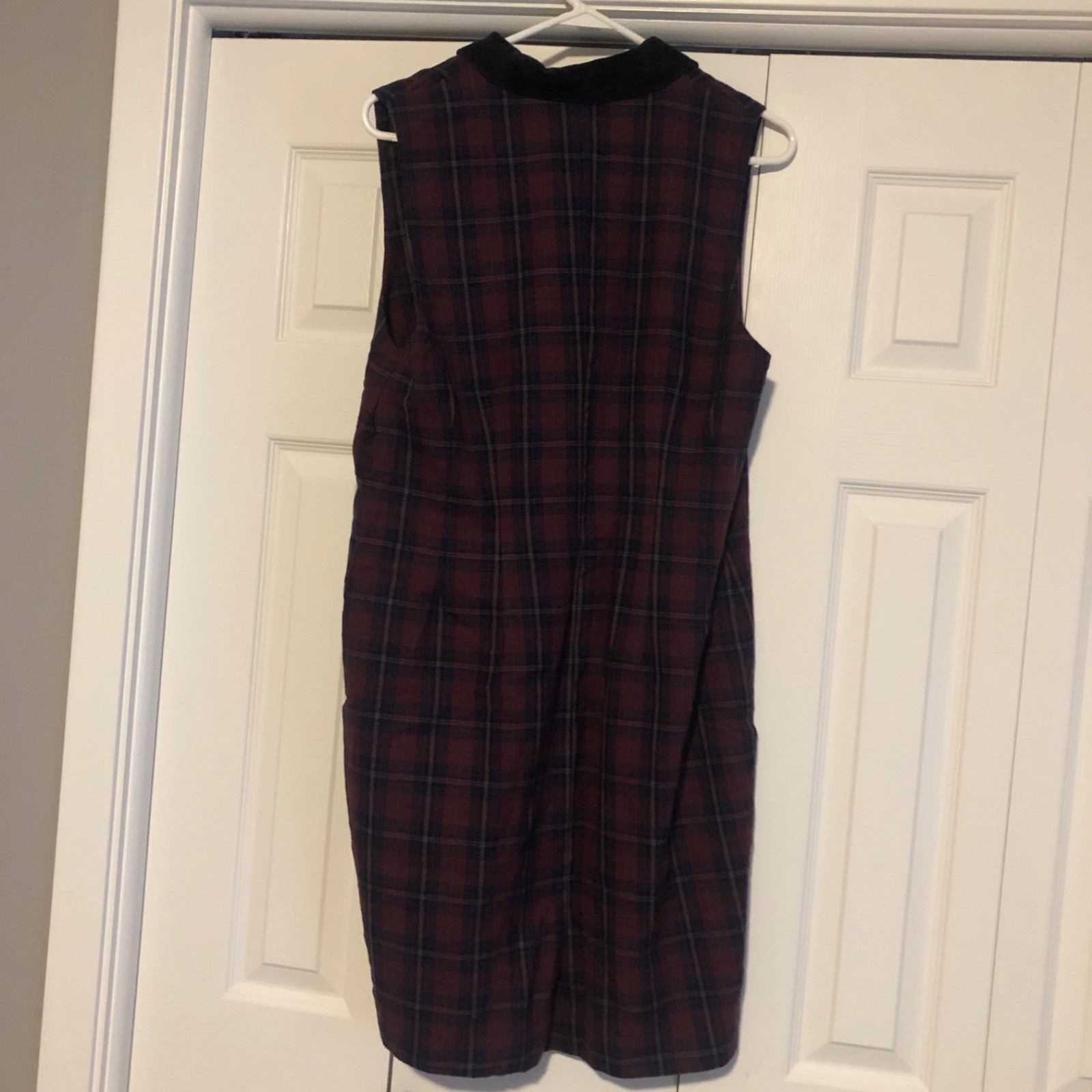 VTG 90s All Week Long Wool Plaid Jumper Dress Women Size 16 Preppy Dark Academia