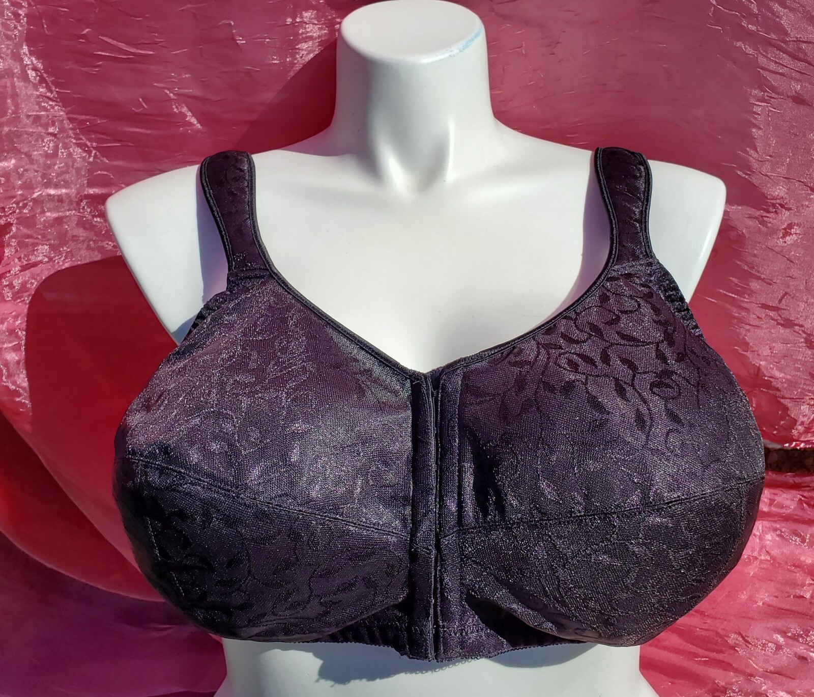 JMS Black Silky Front Close Bra Size D50 Sexy Sissy Pin-up Crossdress Y2K