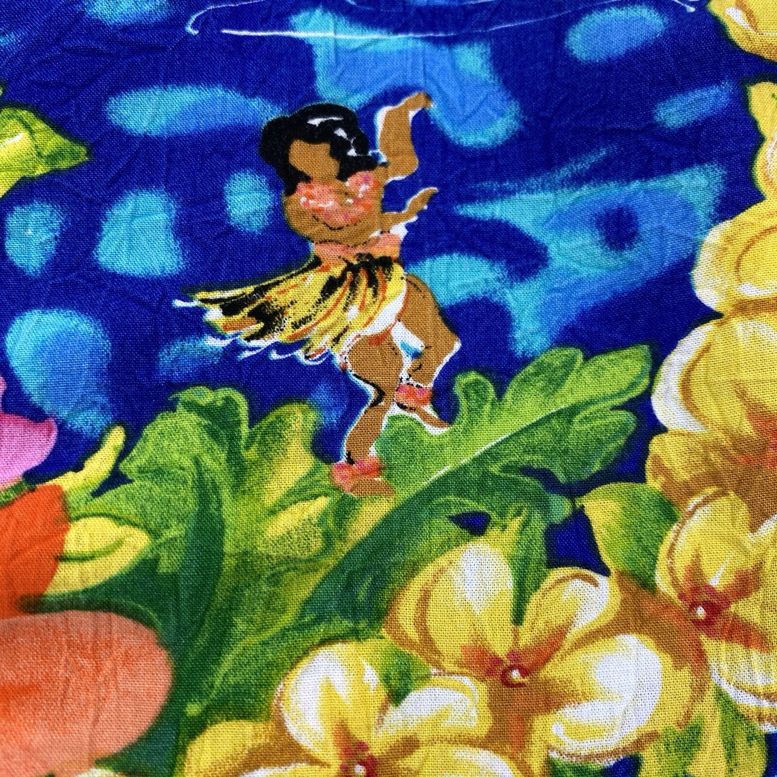 Vintage JAMS WORLD Tropical Hawaiian Hula Dancer Rayon Wrap Skirt Large USA