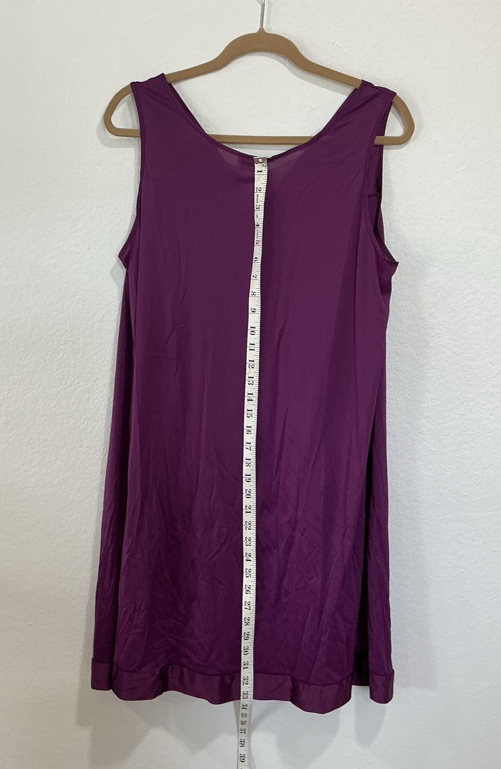 Vtg Vanity Fair Nightgown/Slip Dress Deep Plum Lace V-Neck Sleeveless USA S: L