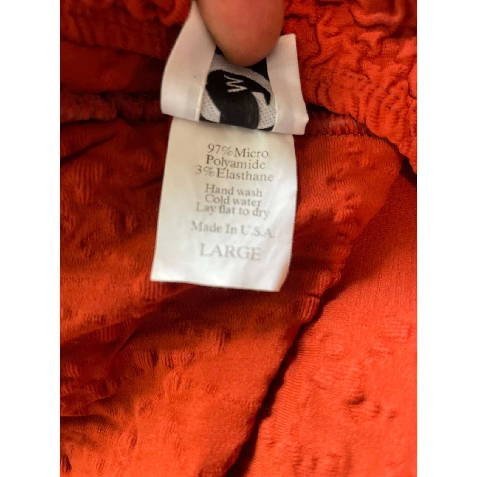 Vintage Rust Orange Textured 3/4 BOHO Sleeve Blouse Y2K Top L Made In USA