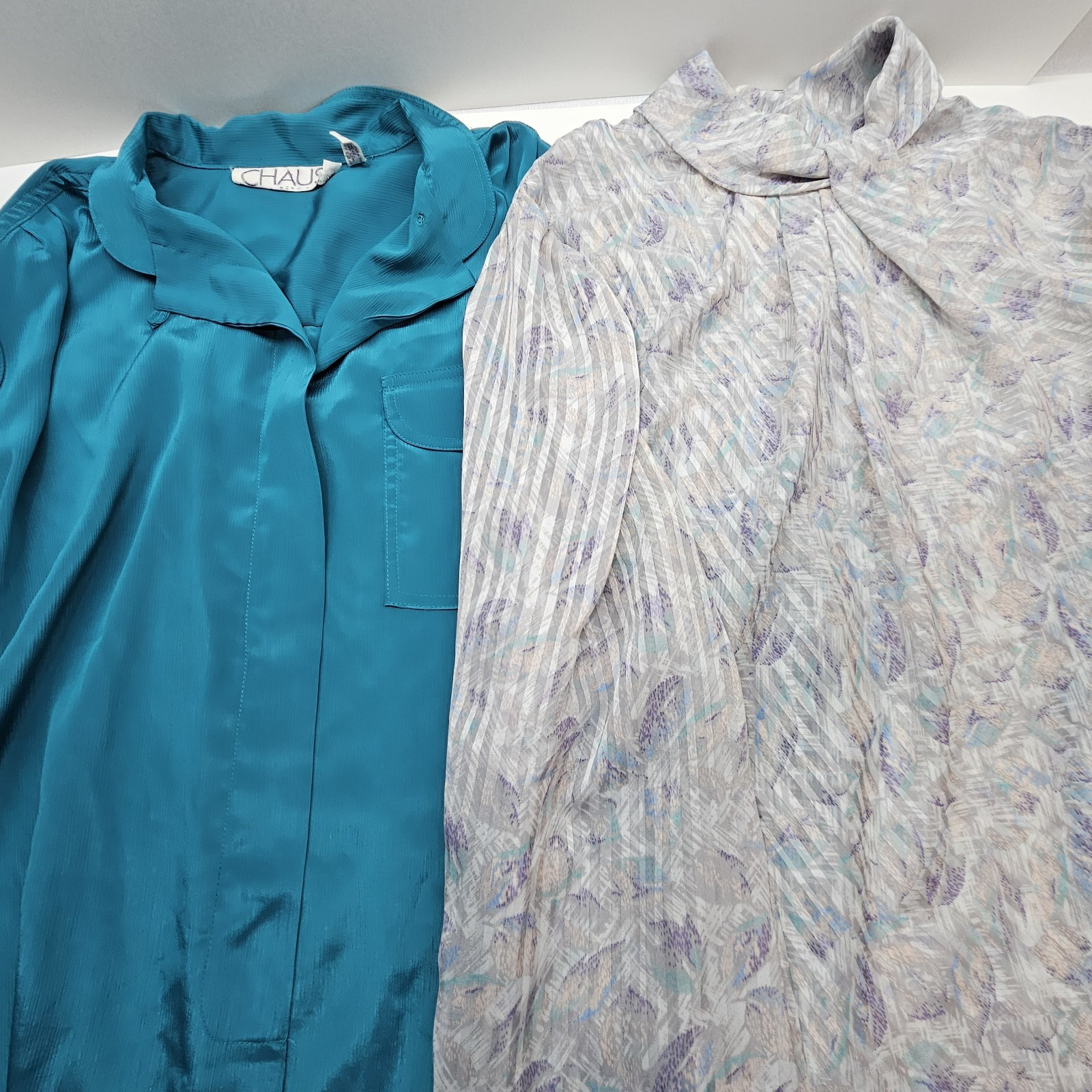 2 Vintage Blouse Tops 1980s by Chaus and Helene St. Marie