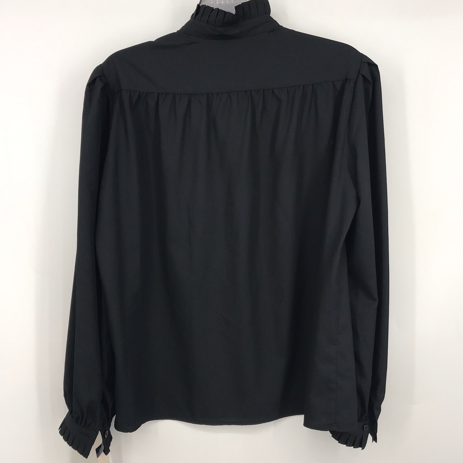 James Kenrob By Dalton Womens Black Long Sleeve Button Up Blouse Size 12 NWT