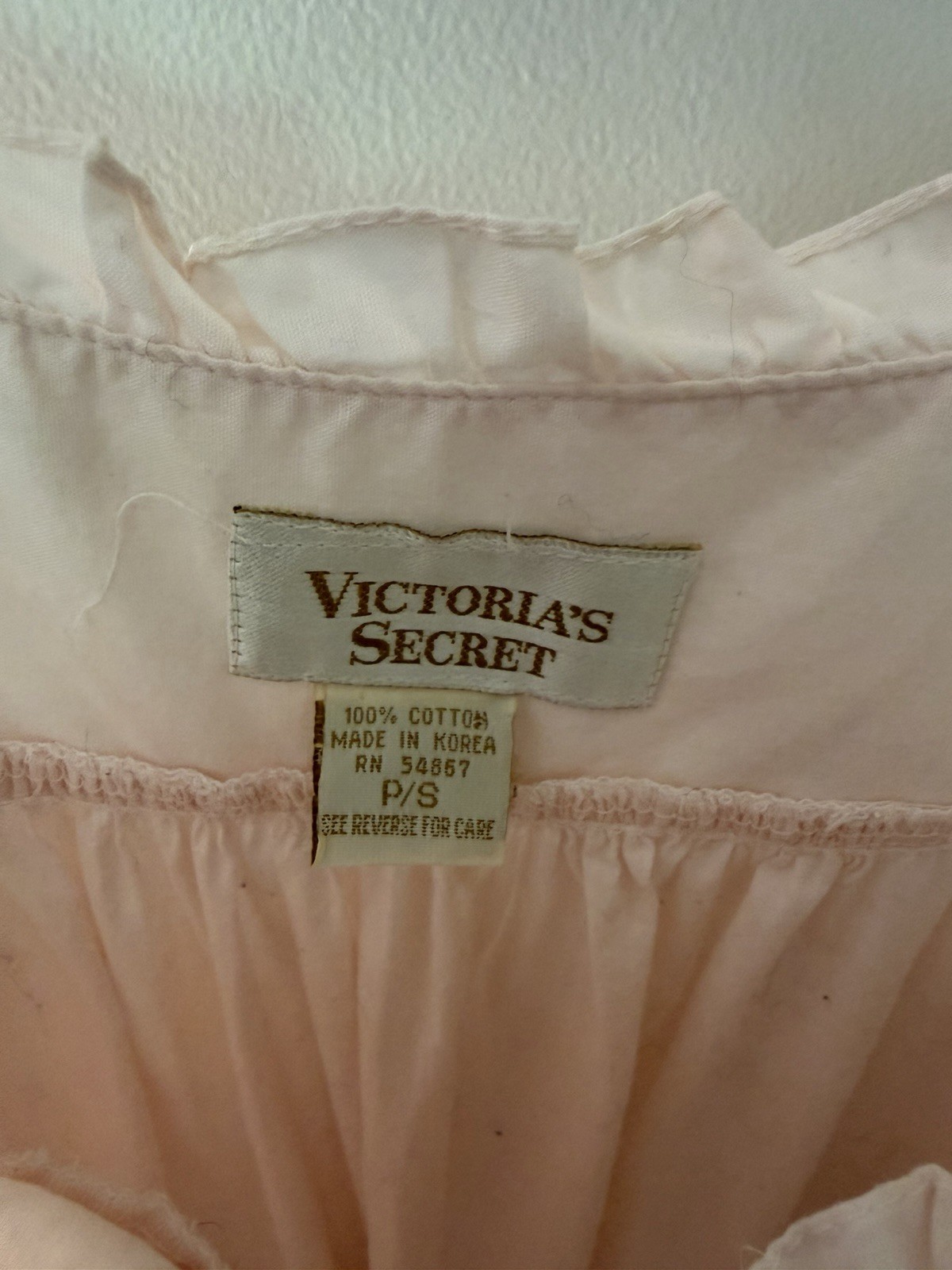 VTG 80s Victoria’s Secret Gold Label Pink Cotton Maxi Nightgown Slip Dress Small