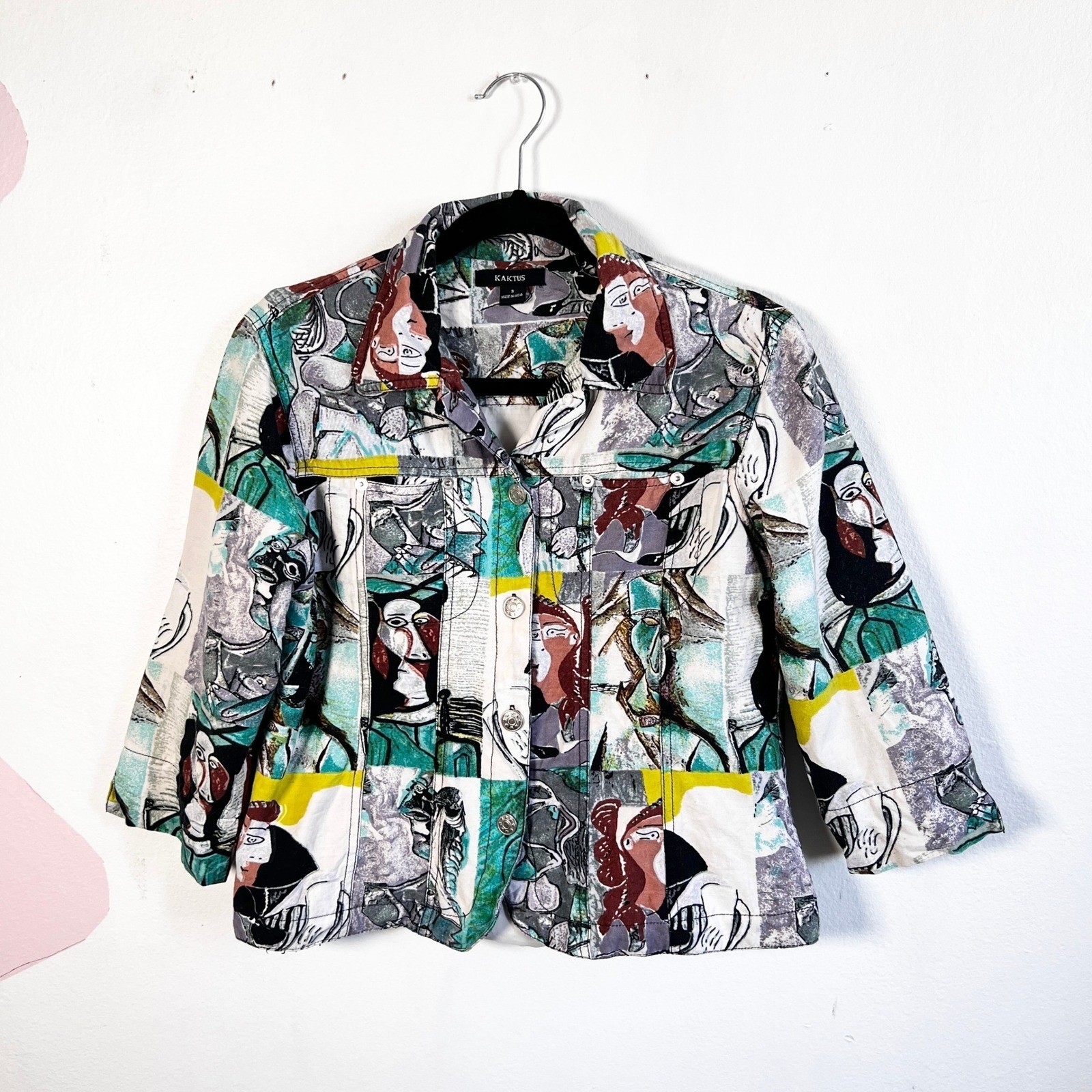 Vintage Kaktus Jacket Small Picasso Art To Wear Artsy Abstract
