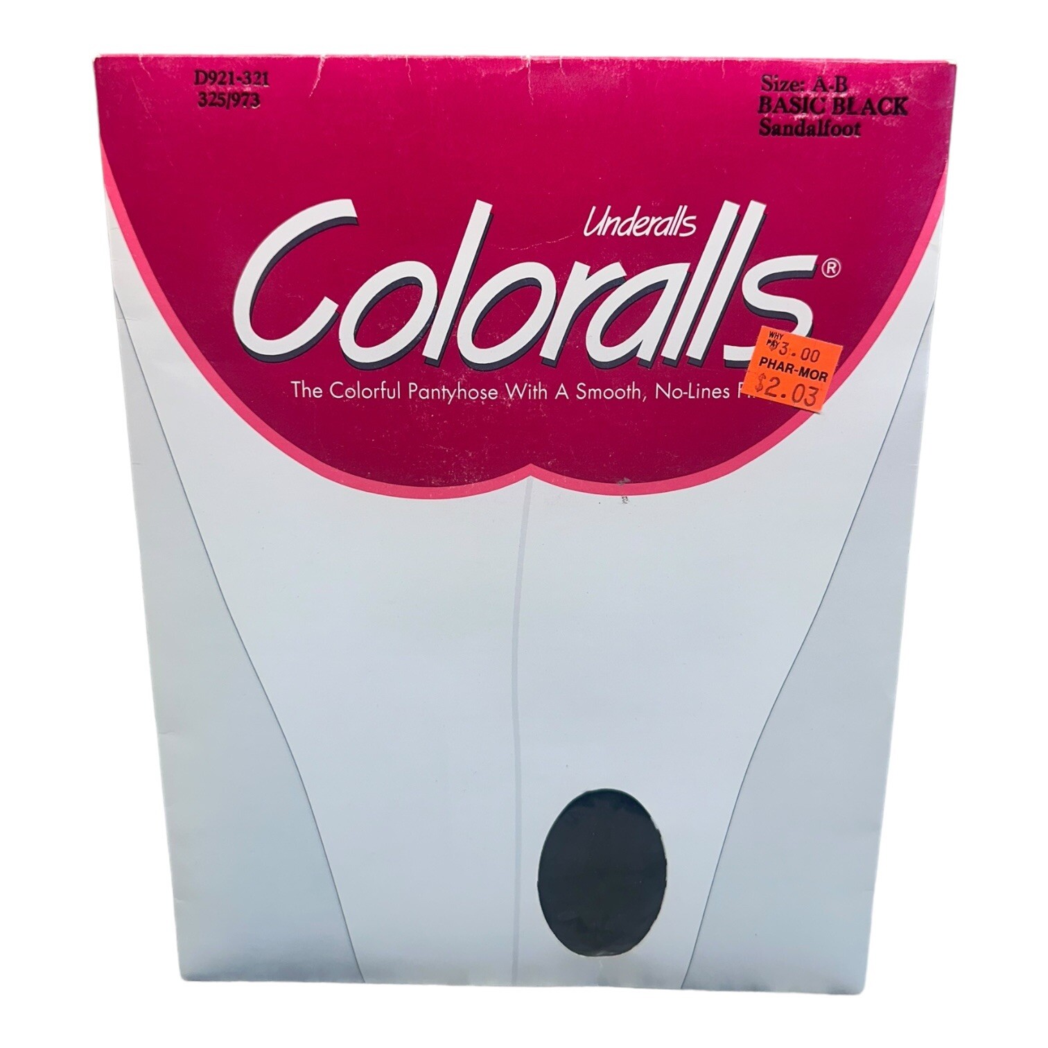 Underalls Coloralls Pantyhose & Panties All in One Size A-B Basic Black D921-321