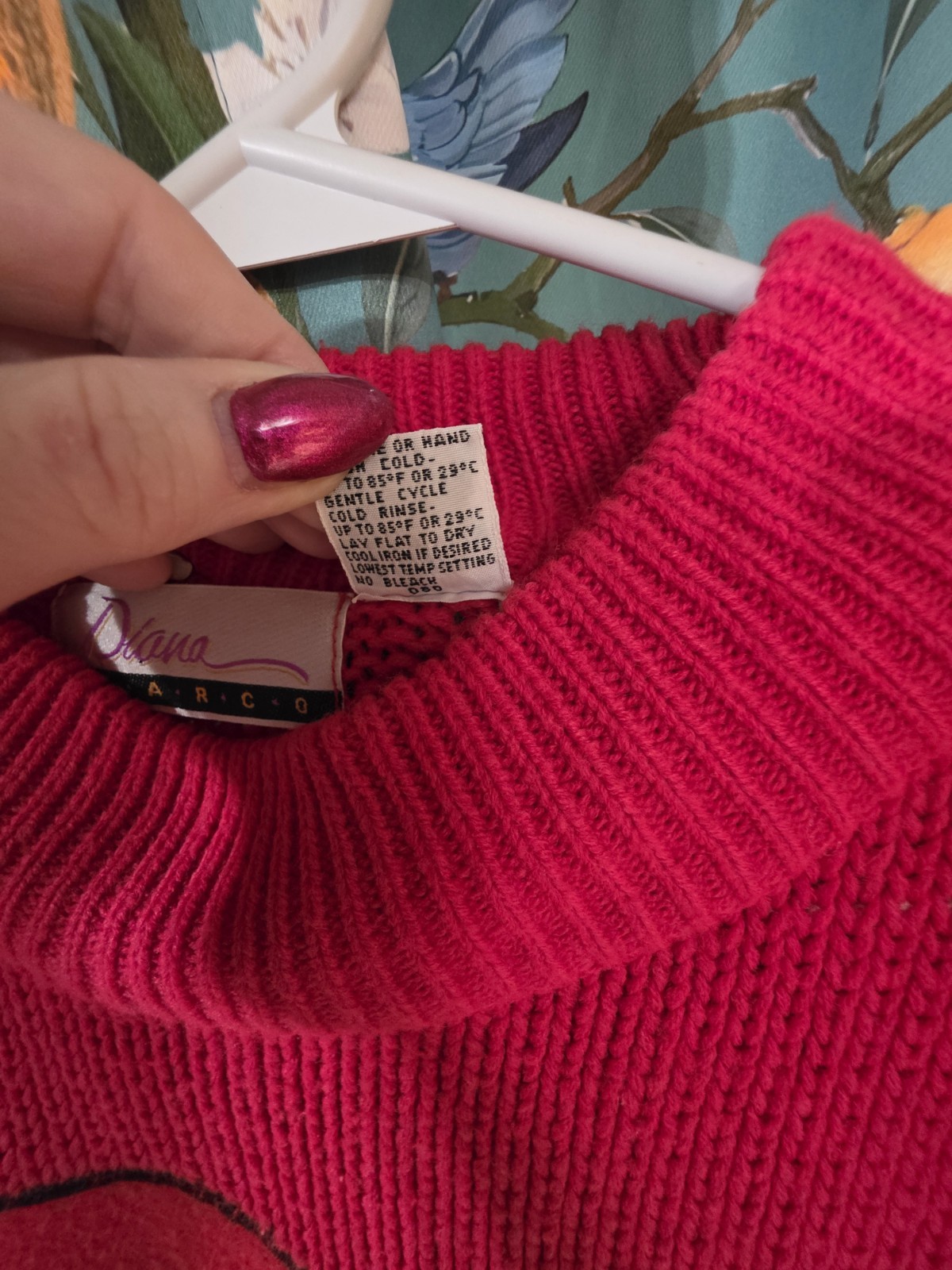 Vintage Diana Marco Cheer Sweater Woman’s Size 38/18W 100% Acrylic Made In Korea