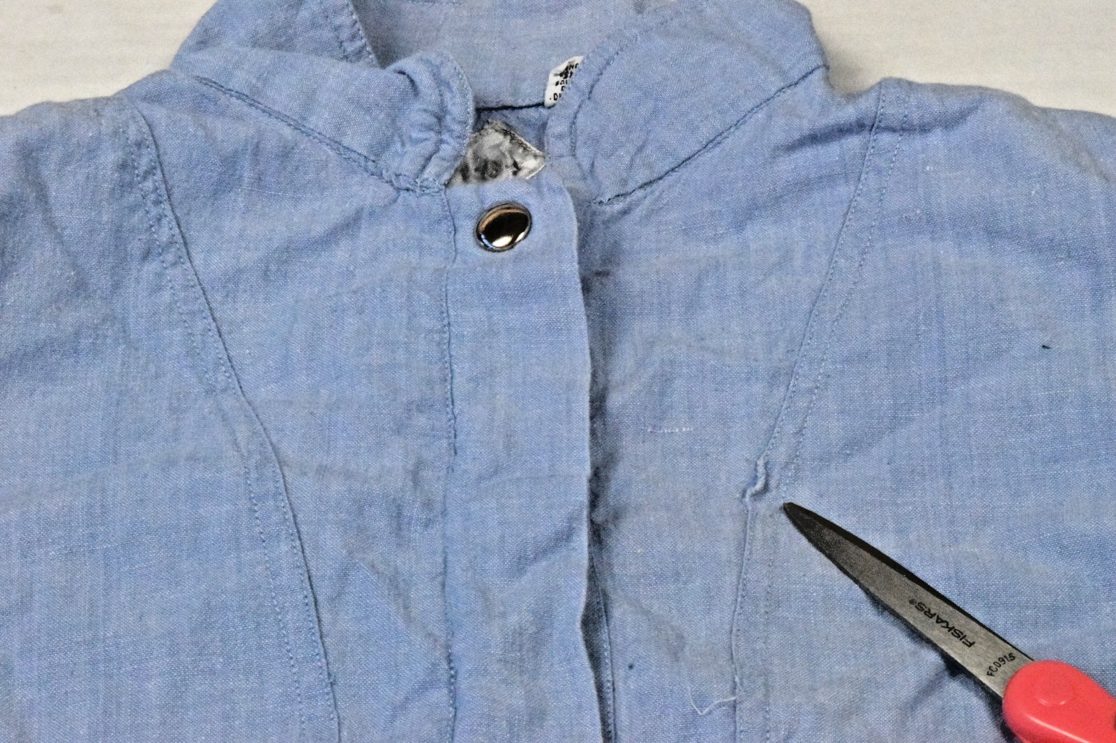Vintage Shirt Vest ABS Allen Schwartz Size M 80s Powder Blue Hidden Flap Snaps