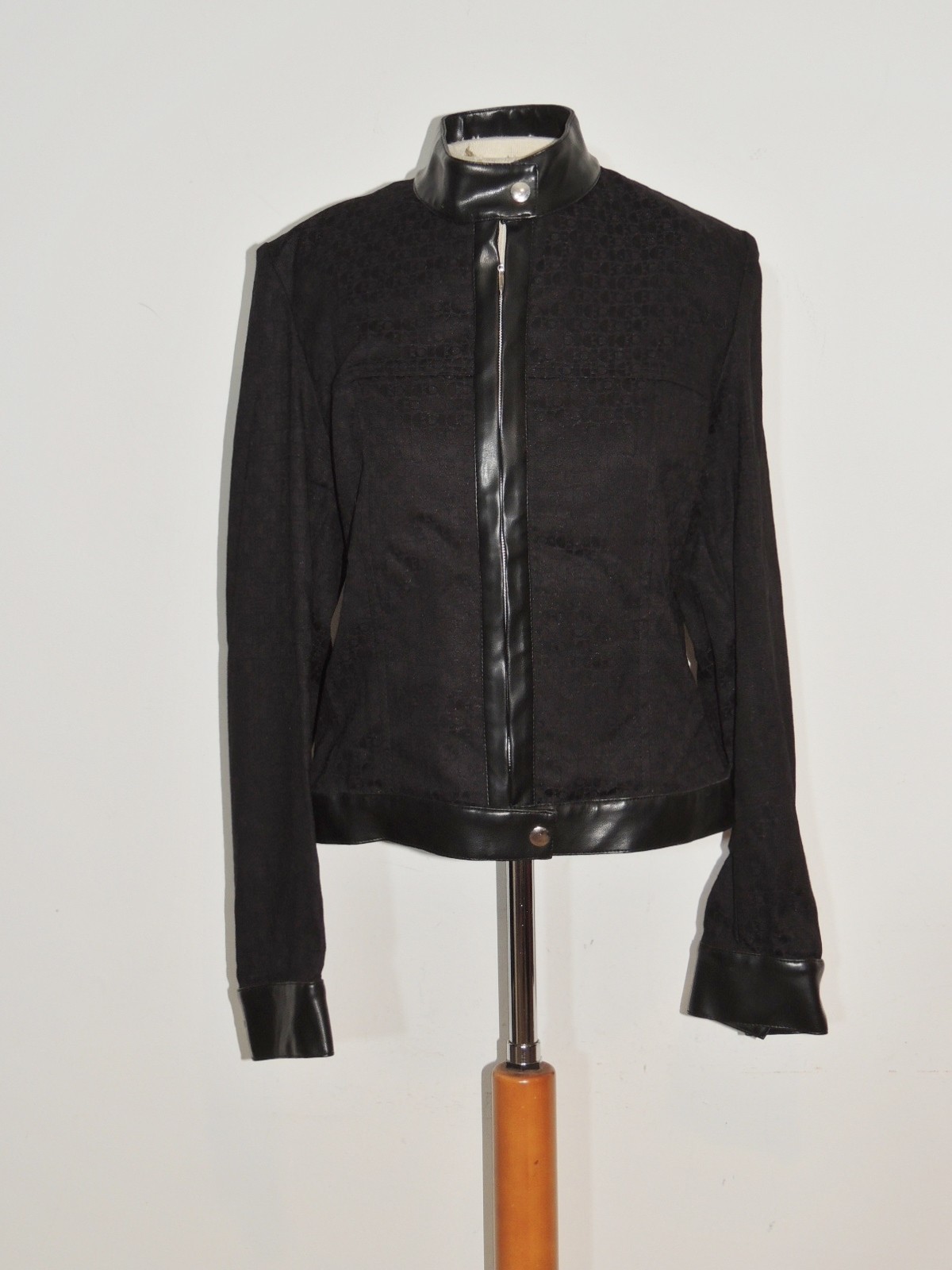 Vintage Sinequanone Paris Jacket Black w Faux Leather Trim SM