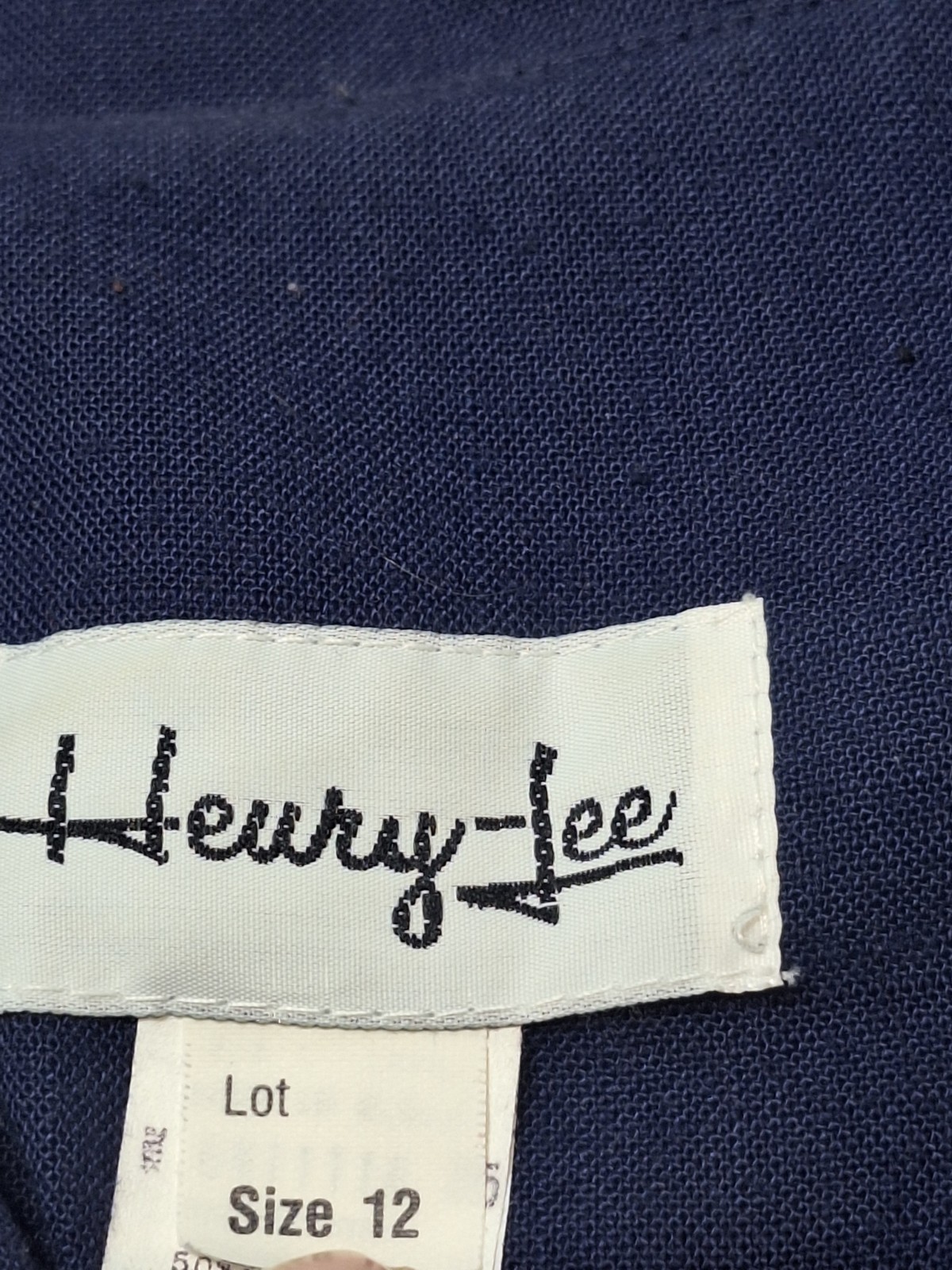 Vintage Henry Lee 2 Piece Skirt Suit, Woman’s 12, Polyester Blend, Navy Blue