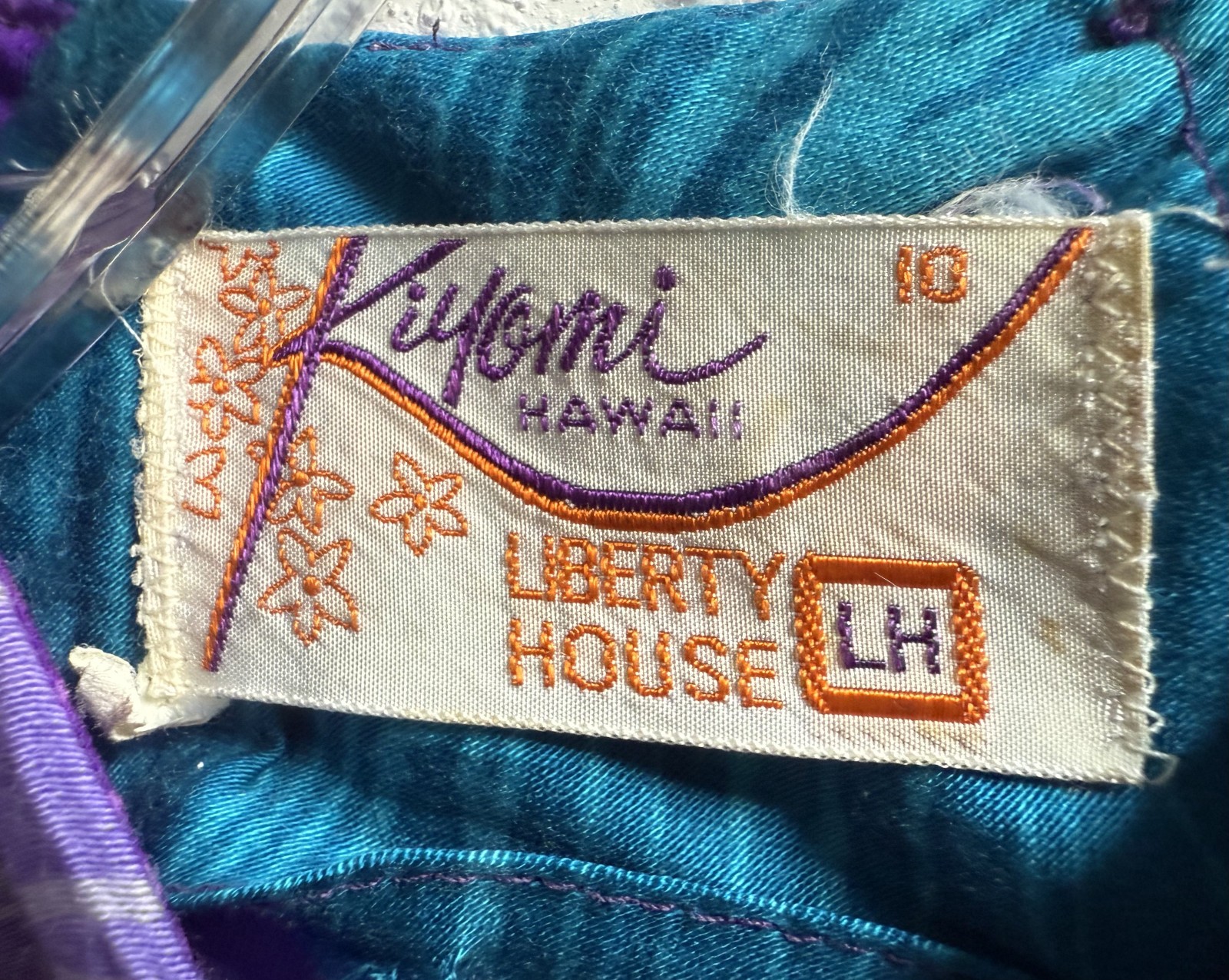 Vintage 1960s Kiyomi Hawaii Liberty House Purple & Blue Floral Dress Size 10