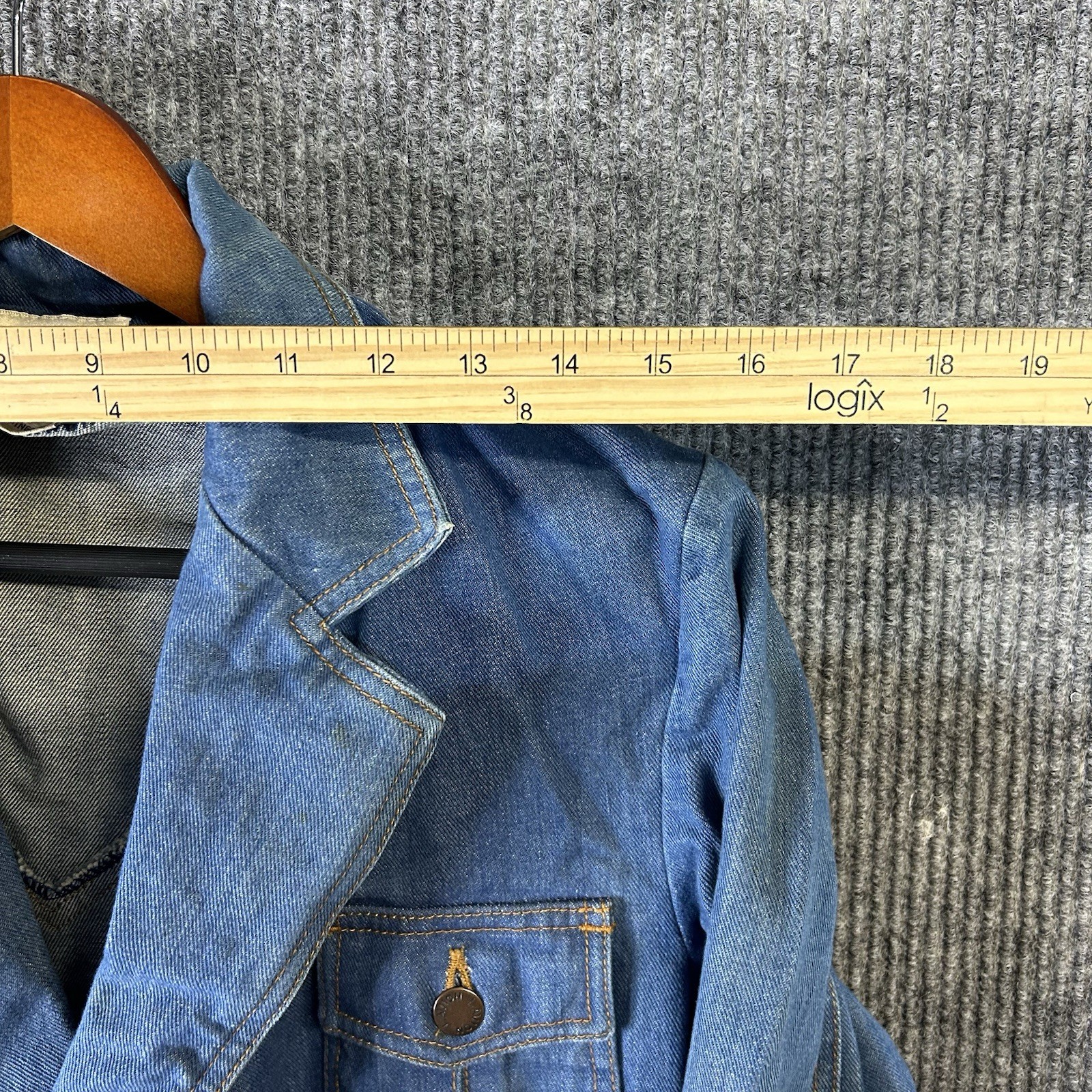 Vintage Denim Blazer Jean Jacket Women’s Medium Button Front Western Classic