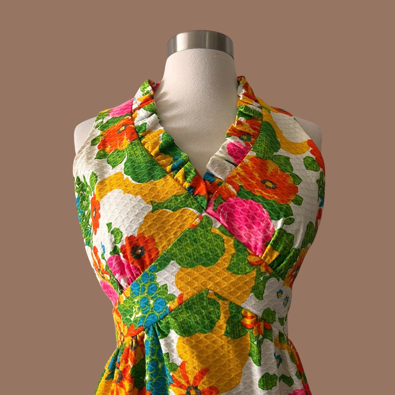 Vintage 70s Floral Maxi Dress : Montgomery Ward, Hostess, 1970s