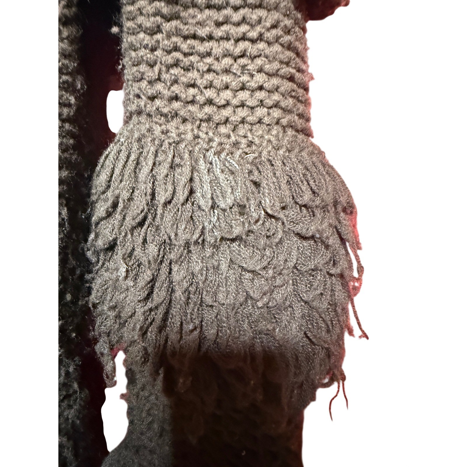 VTG Rochelle California Brown Knit Fringe Cardigan Sweater Penny Wise Clowncore