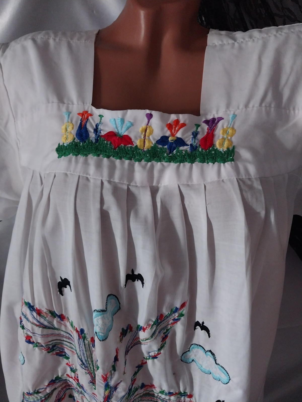 VTG COTTON CAFTAN OXCAN DRESS BEACH HIPPY SPA LOUNGE UNIQUE 50