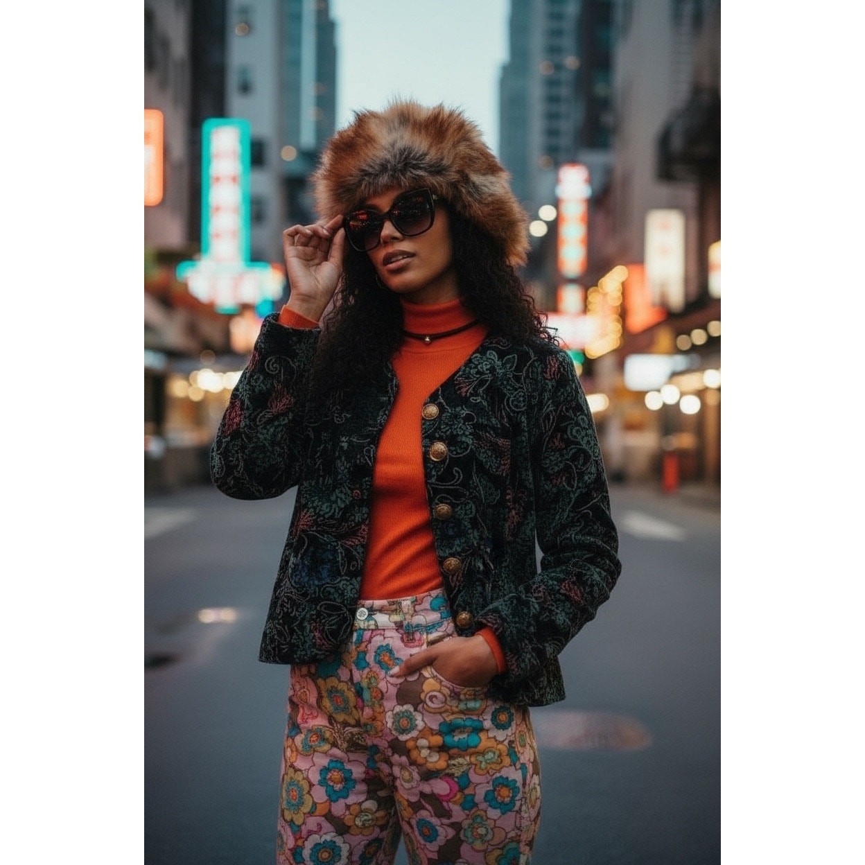 Vintage 90s Velvet Floral Tapestry Quilted Jacket M