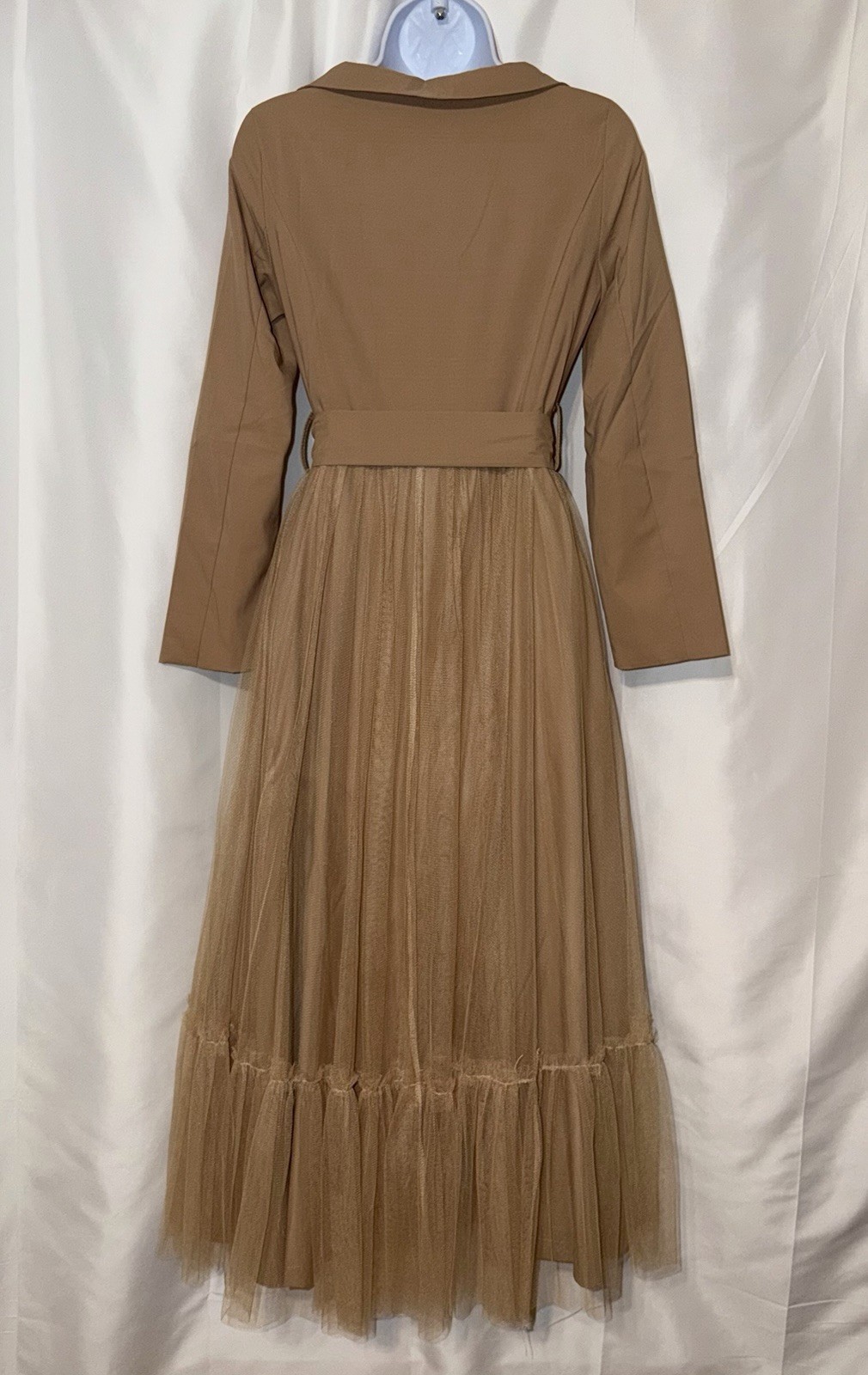 Vintage Queen Family Studio Trench Coat Midi Dress Tan – Child M – X-Small Adult
