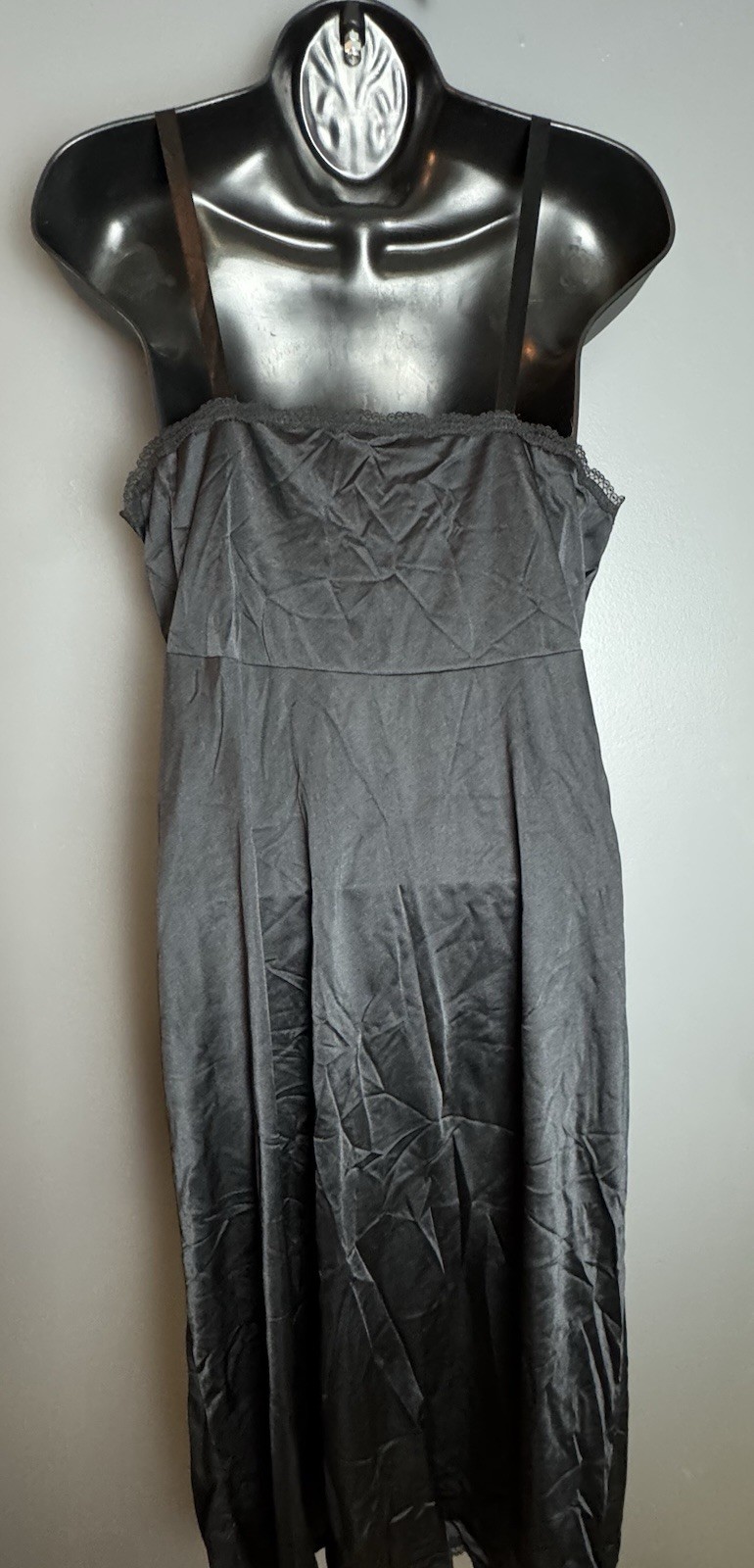 VTG Shadowline Women’s Full Length Black Slip Size 38 X 30” Long Original Tags
