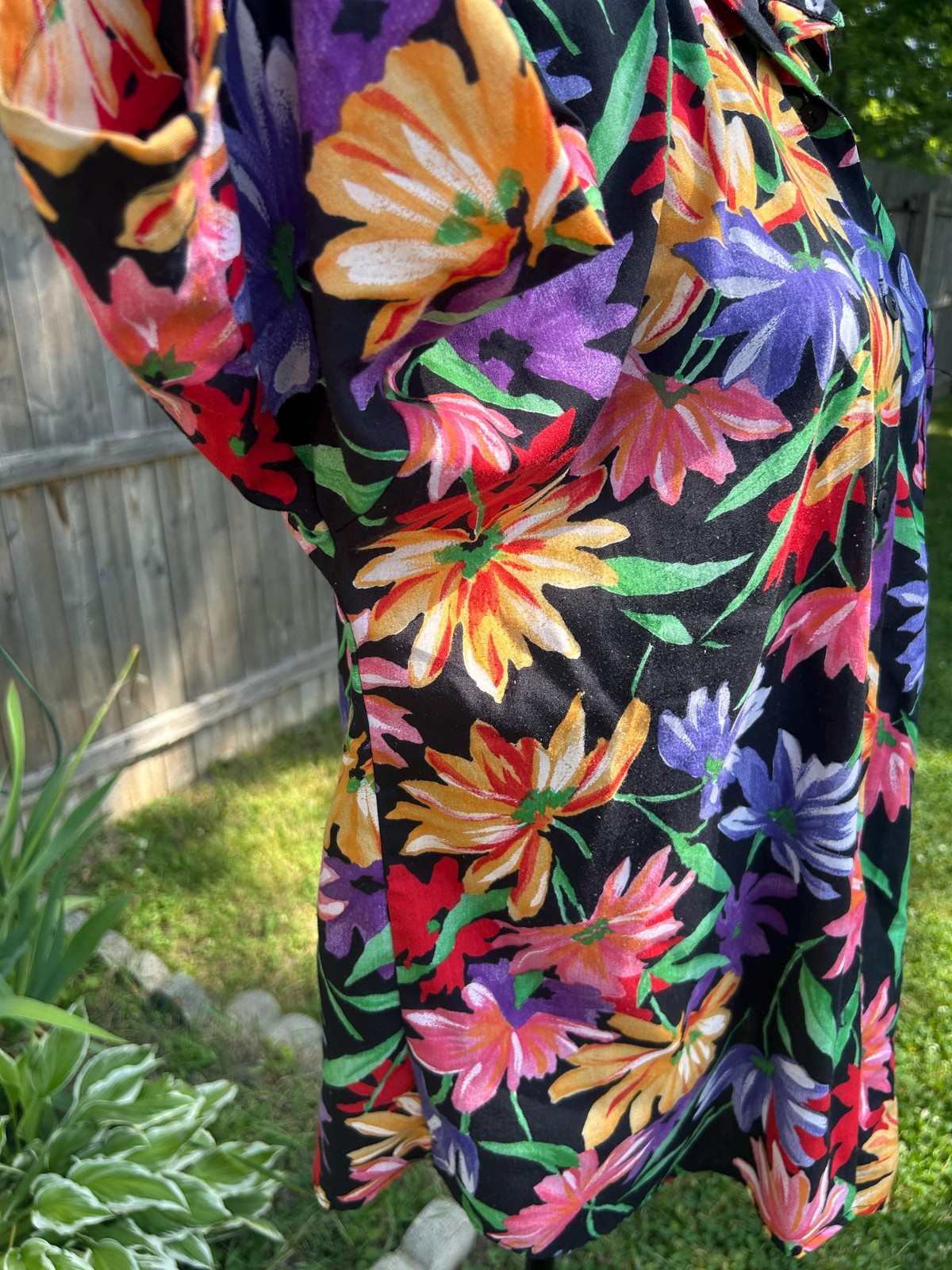 Vtg California Connection Inc Multi Color Flower Summer Short Sleeve Shirt 2/3X