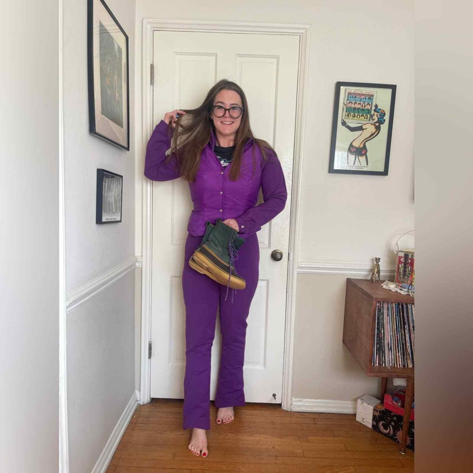 70s Vintage Roffe Purple Snow Suit with Matching Vest
