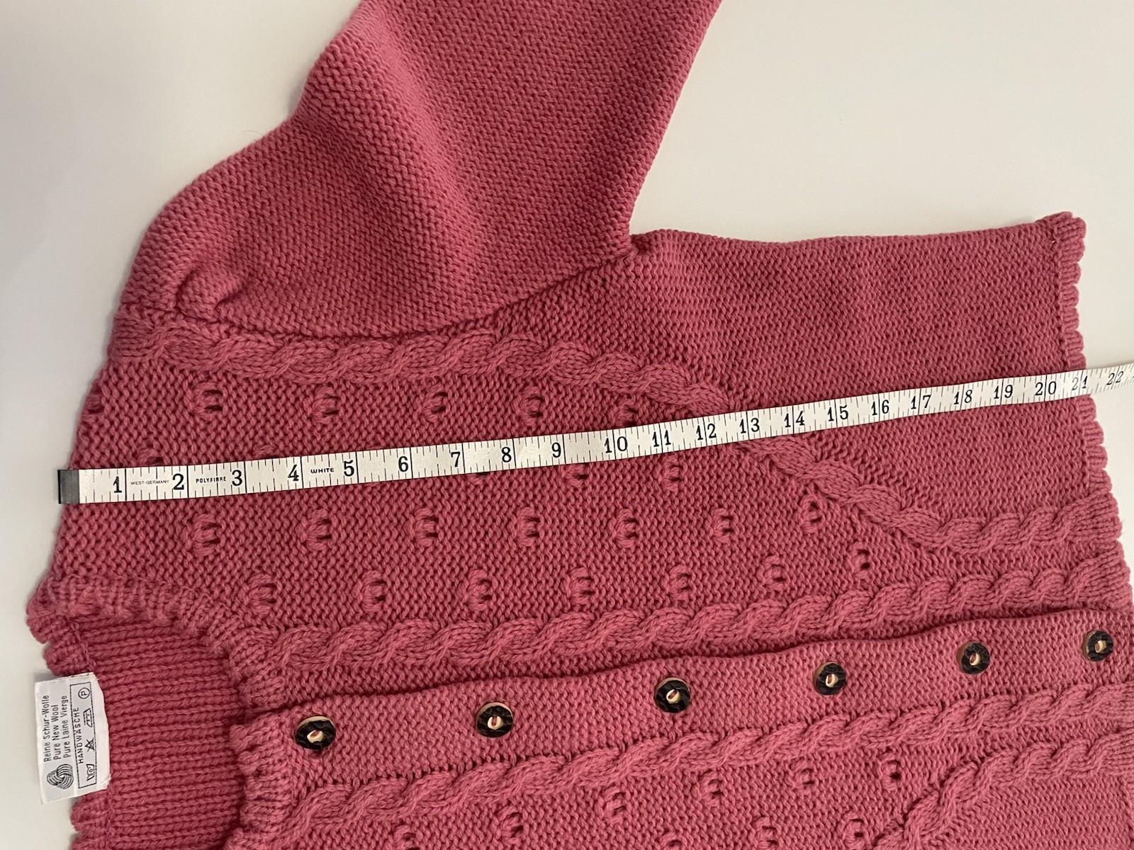 Vintage 80s Stapf Tyrol Pink Alpine Austria Knit Wool Fraulein Sweater Cardigan