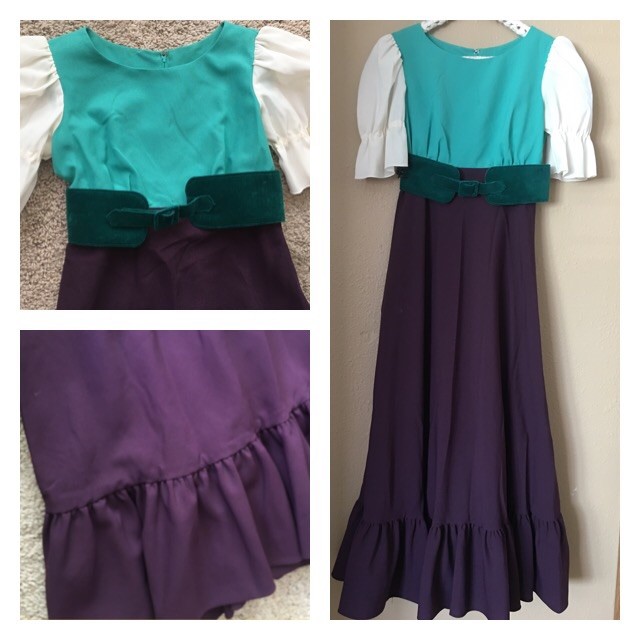 Vtg Dress Totally Mr Mort BY STAN HERMAN Gypsy Purple Turquoise Sz M Esmeralda