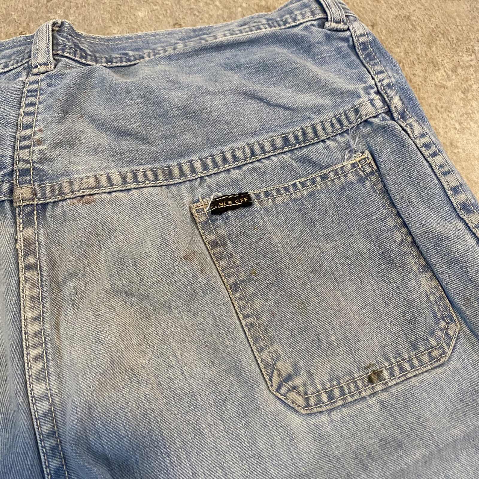 Vintage 80s Hands Off Flare Bell Bottom Jeans 33 X 30 True Vintage Boho Indie